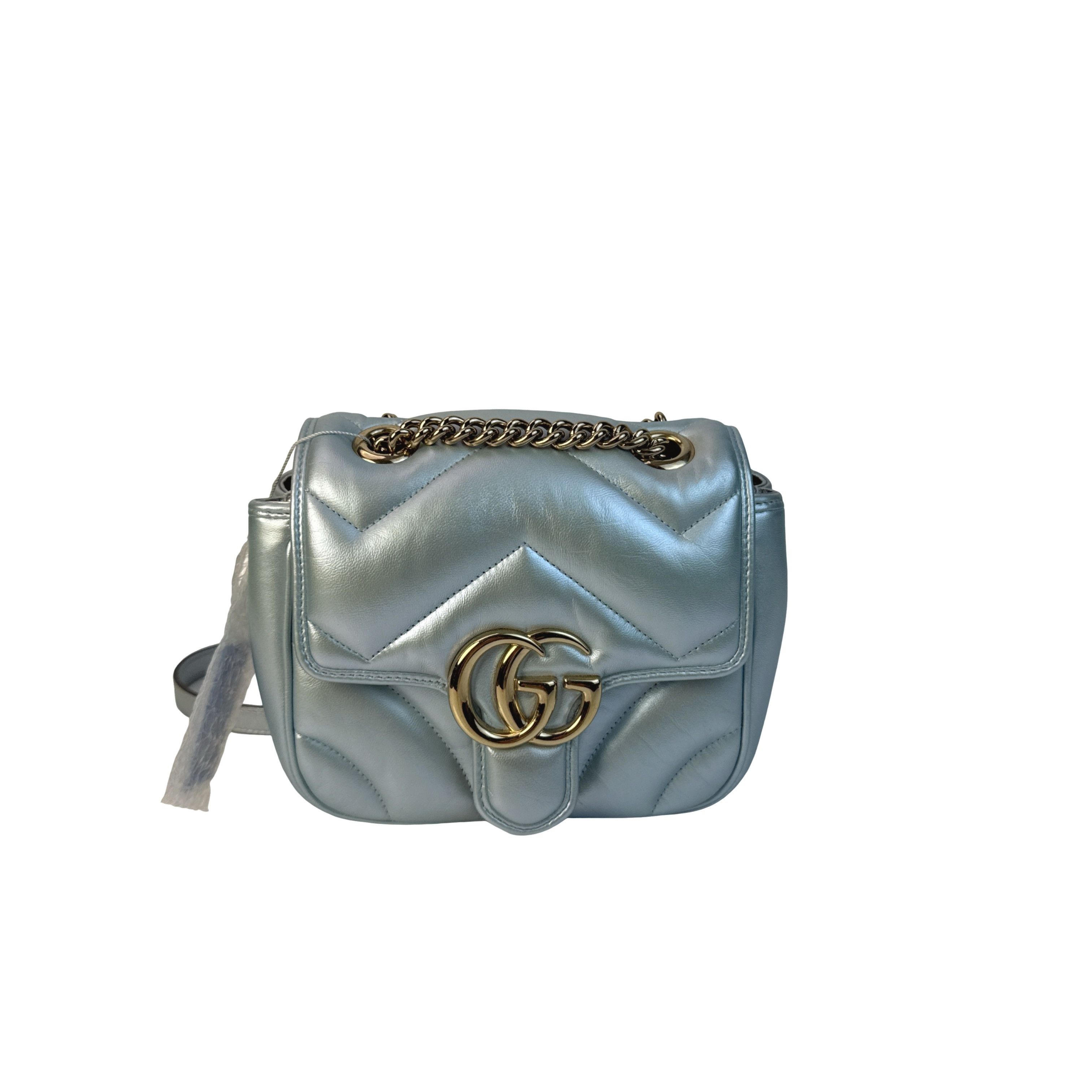 Gucci Gucci GG Marmont Metallic Quilted Leather Shoulder Bag Size ONE SIZE - 1 Thumbnail
