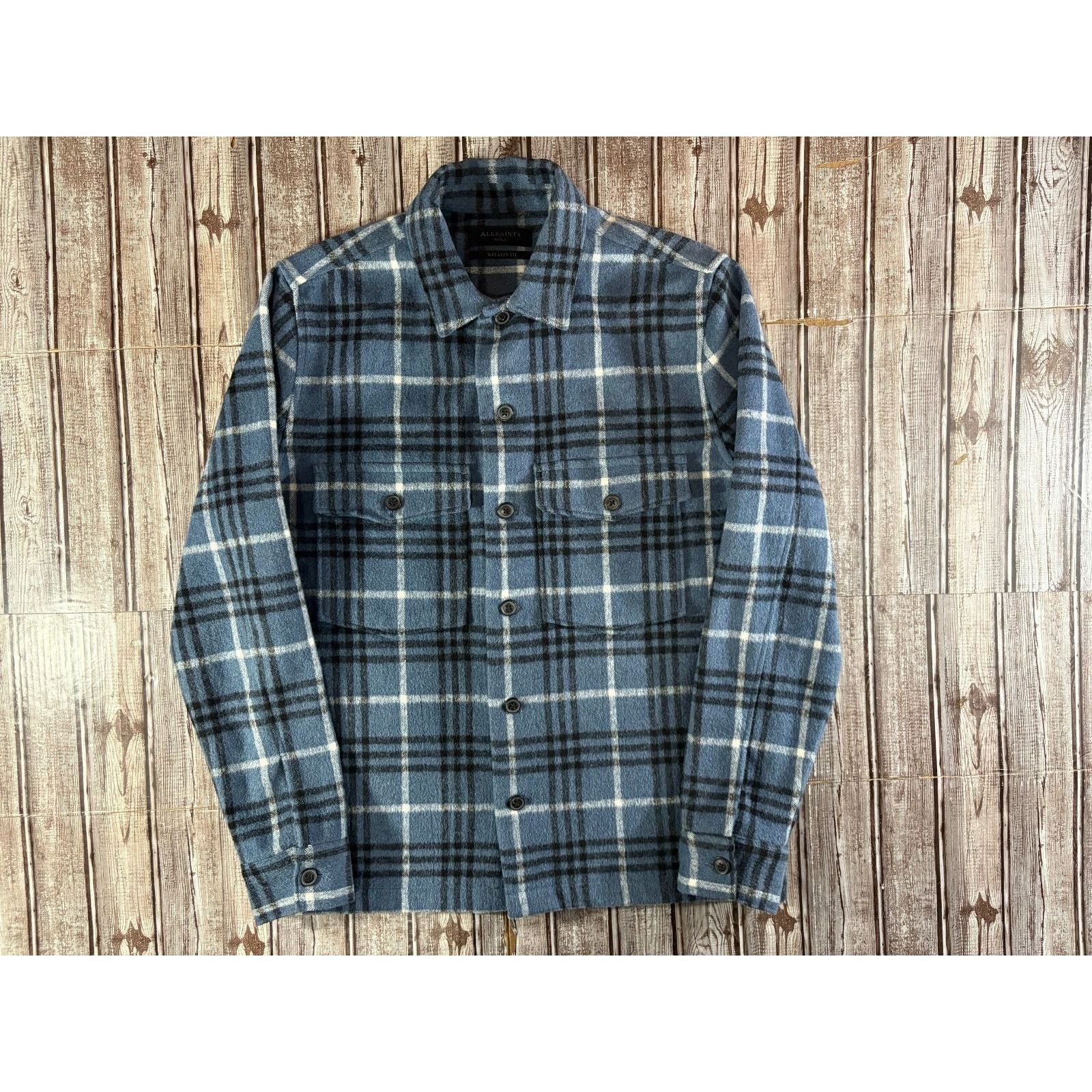 Allsaints AllSaints Berthold wool blend Plaid Flannel overshirt sz S N Size US S / EU 44-46 / 1 - 1 Thumbnail