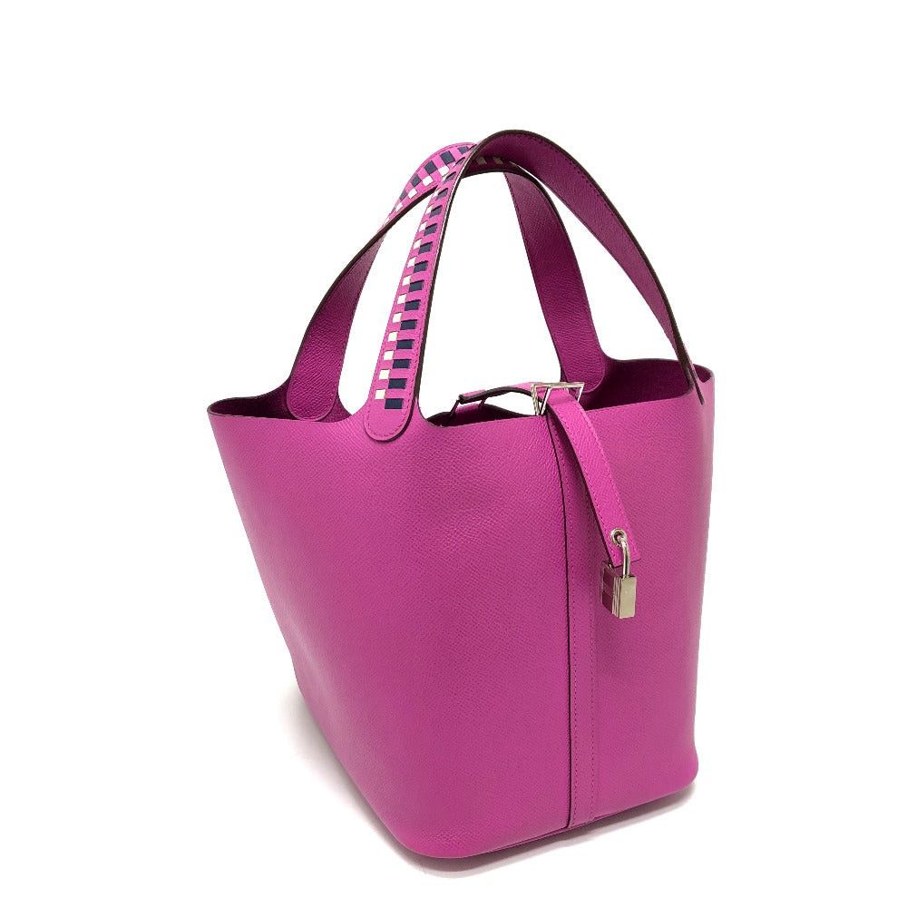 Hermes Hermes Picotin Rock Mm Tresage Briefcase Tote Bag Handbag V.Epson Women Purple Size ONE SIZE - 1 Thumbnail