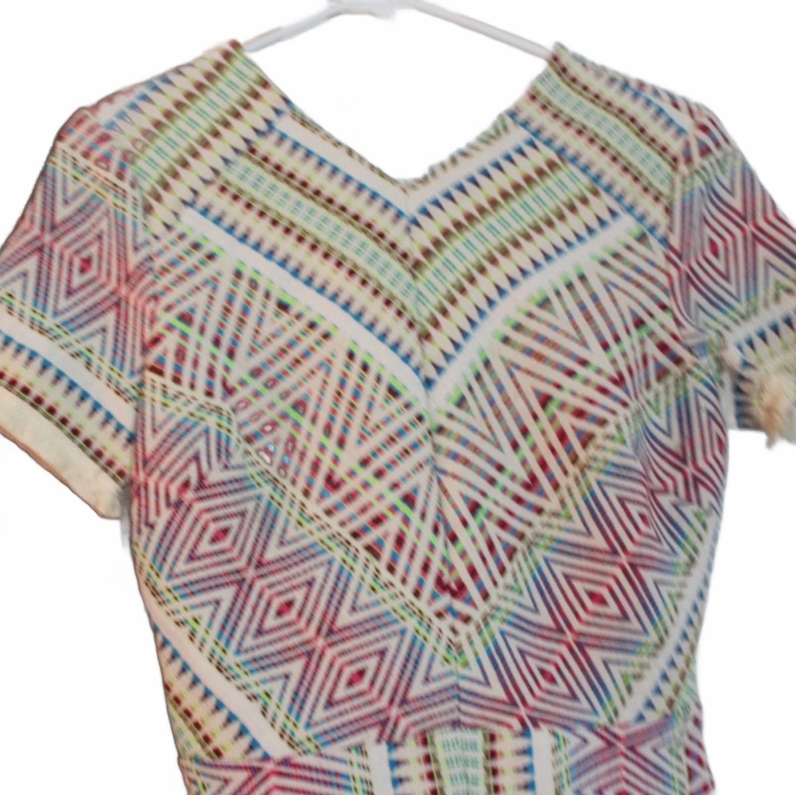 Other ADELYN RAE Geometric Patterned Short Sleeve Summer Dress S Size S / US 4 / IT 40 - 5 Thumbnail