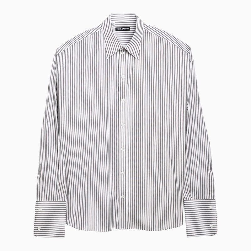 image of Dolce Gabbana Dolce&gabbana Striped Over Shirt In Poplin, Men's (Size XL)