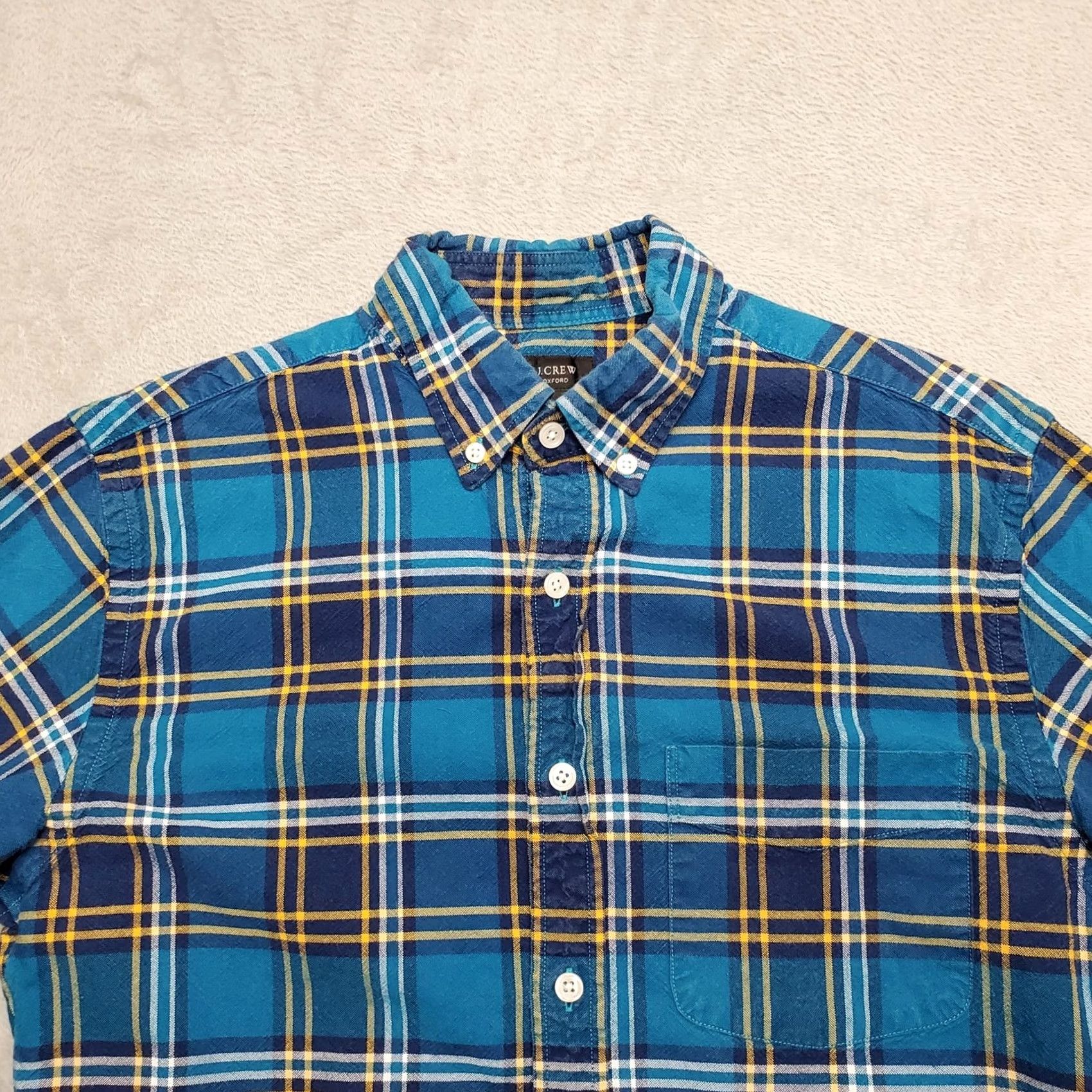 J.Crew J.CREW Shirt Mens Small Blue Plaid 100% Cotton Oxford Button Long Sleeve Casual Size US S / EU 44-46 / 1 - 2 Thumbnail