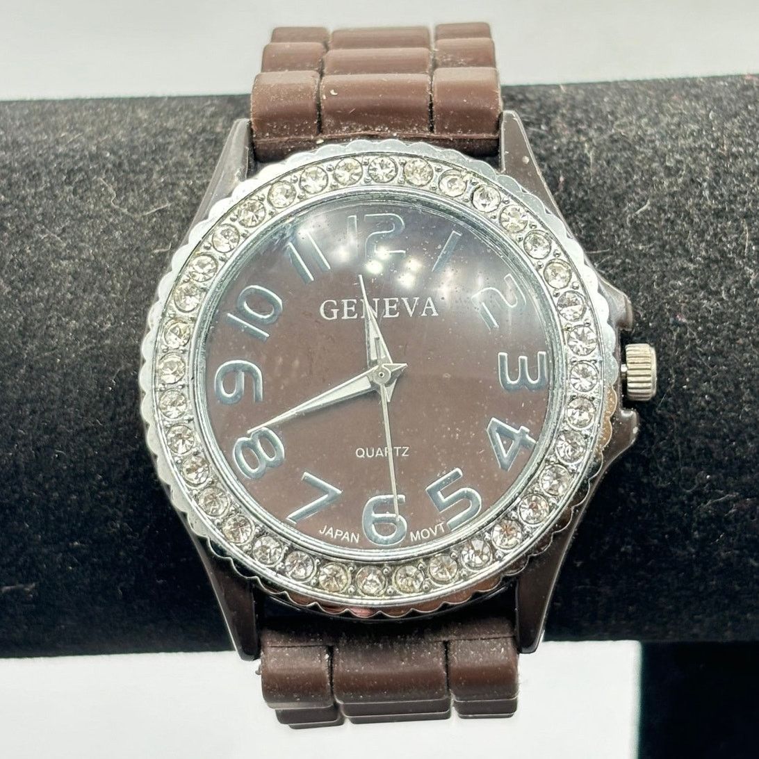 Other Silver & Brown Crystal Men's Watch Size ONE SIZE - 1 Thumbnail