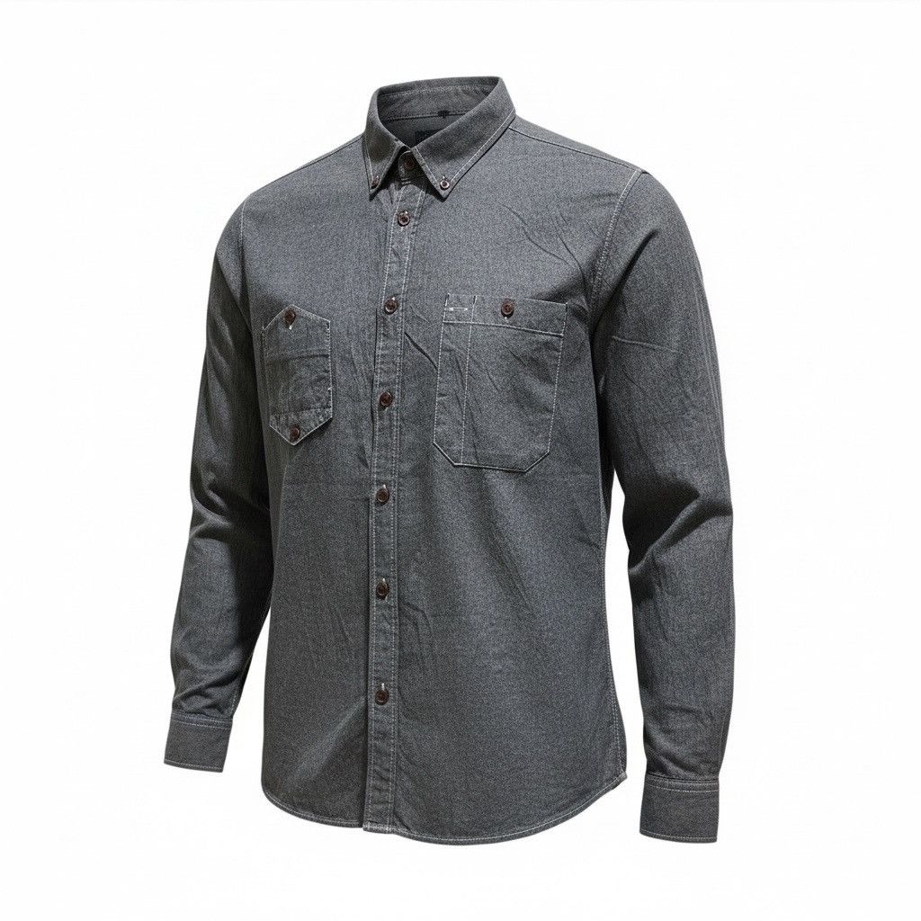 Yohji Yamamoto Vintage FrizmWork Unique Pocket Long sleeve button shirt Size US XL / EU 56 / 4 - 7 Thumbnail