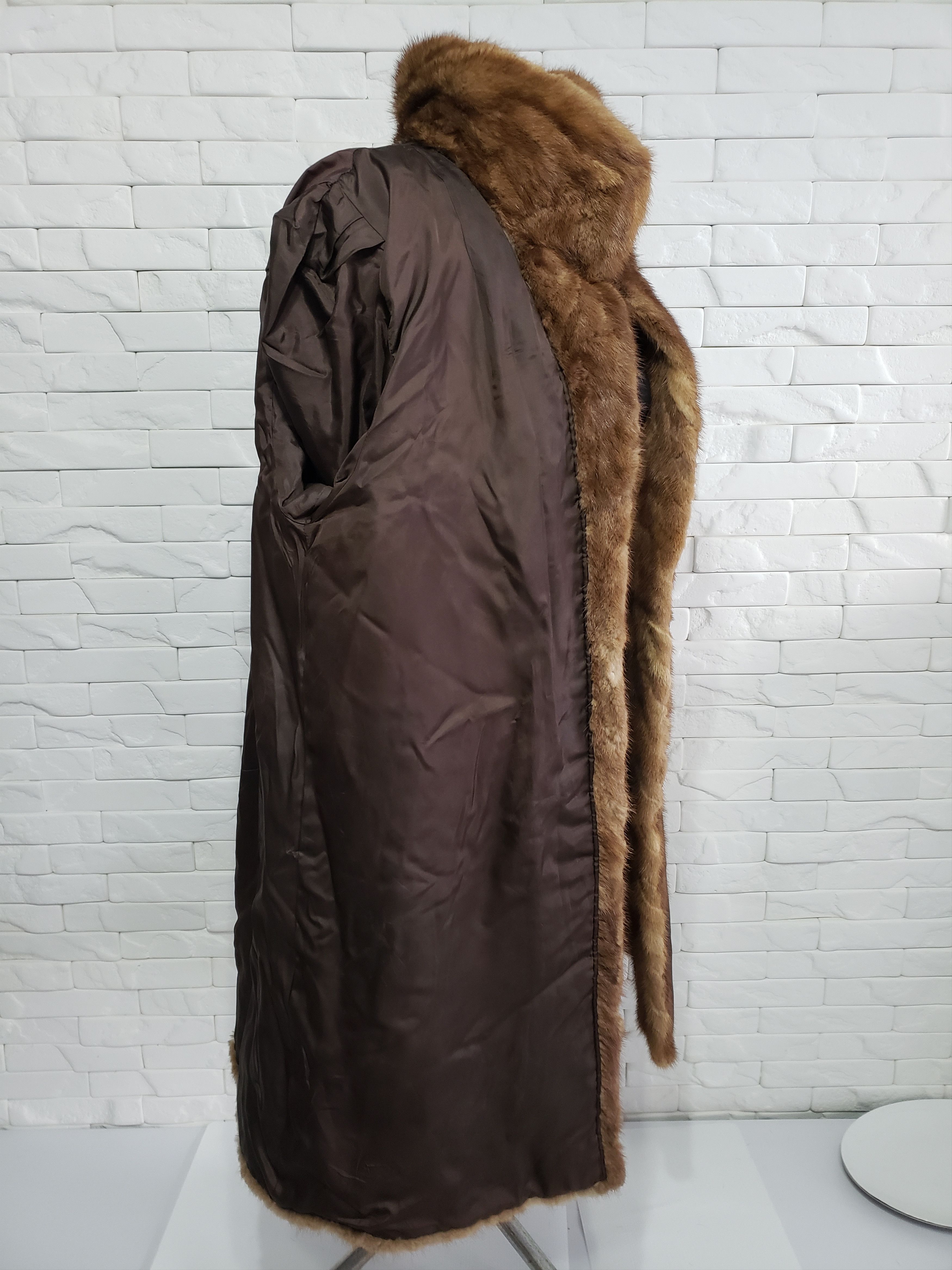Genuine Leather × Uniqlo Stylish brown women's mink coat. Size XXL / US 16-18 / IT 52-54 - 8 Thumbnail