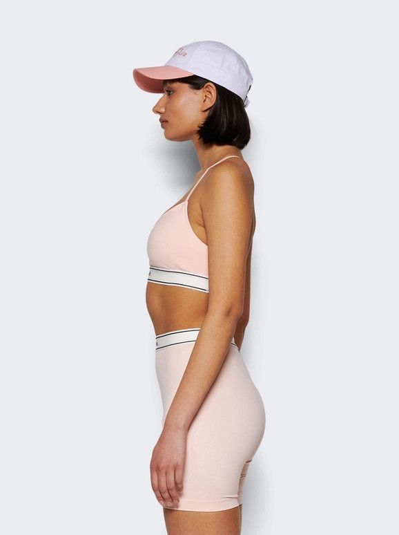 Sporty & Rich o1mle0525 Size: S / Serif Logo Sports Bra Ballet in Pink Size ONE SIZE - 4 Thumbnail