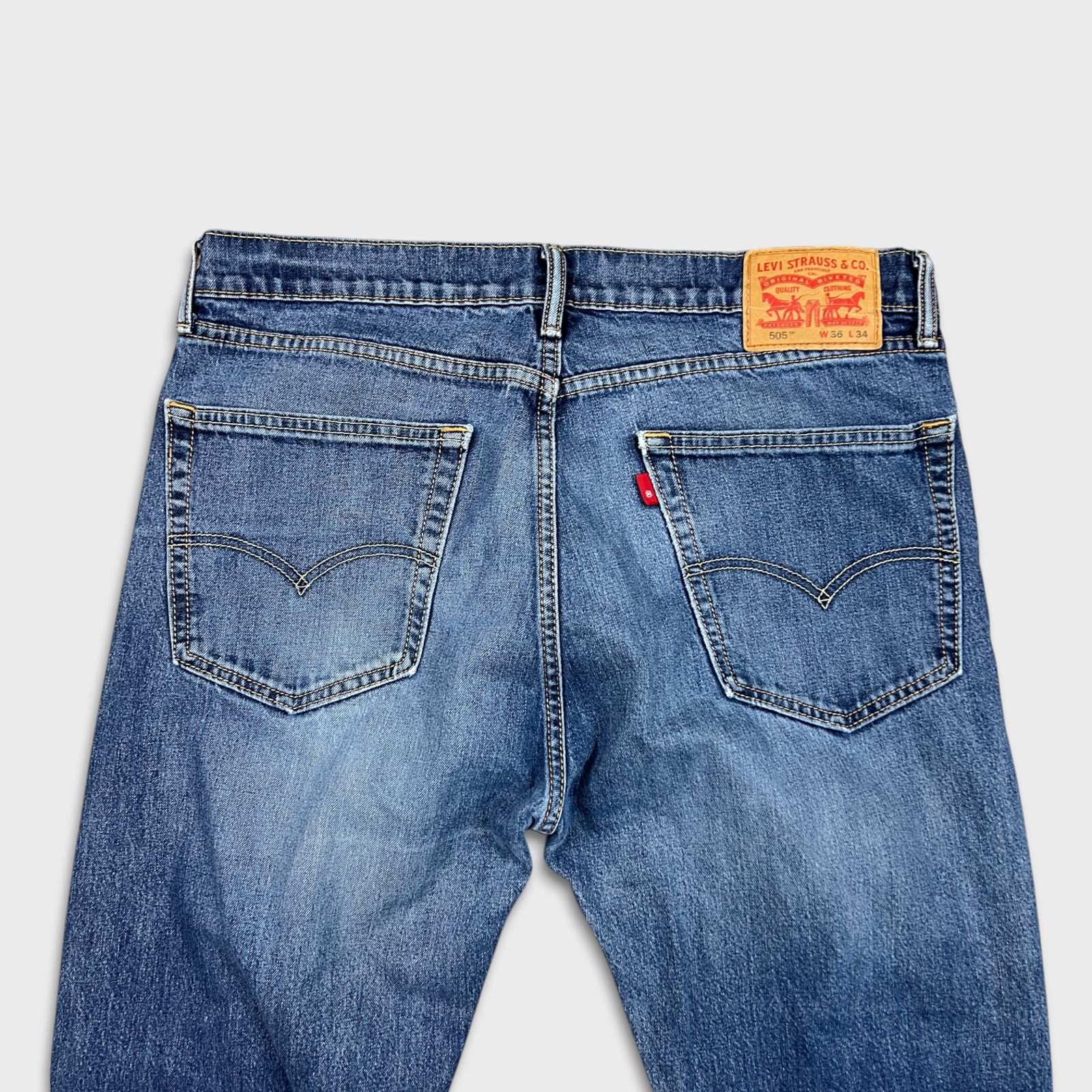 Levi's × Vintage Levi's 505 Jeans 36x34 Original Regular Straight Leg Denim Size US 36 / EU 52 - 6 Thumbnail