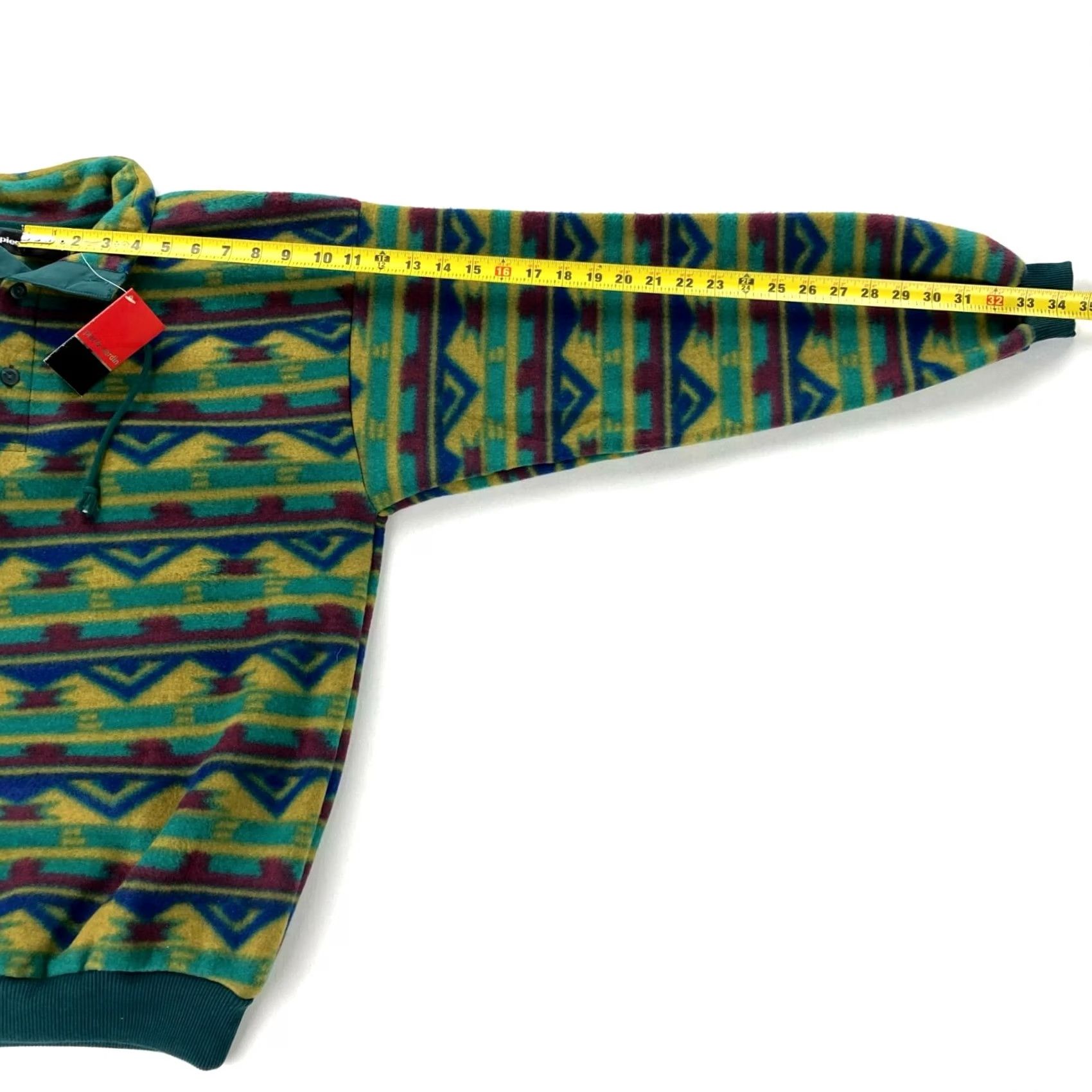 Pierre Cardin VINTAGE Pierre Cardin 1/4 Button Fleece Pullover Shirt Men MEDIUM Green Blue Yellow Aztec Southwest Pattern Size US M / EU 48-50 / 2 - 8 Thumbnail