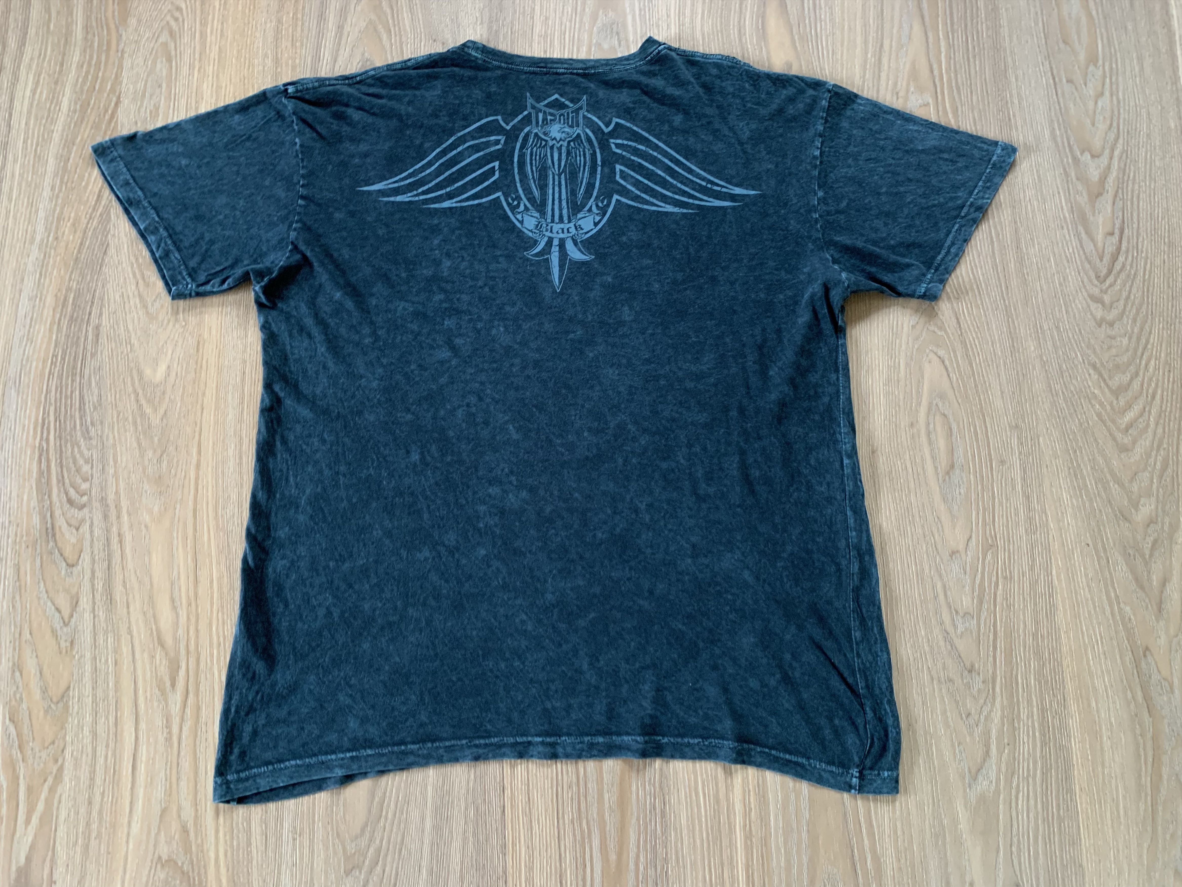 Affliction × Tapout Tapout Black Affliction Skull Rare All Over Print T Shirt Size US XL / EU 56 / 4 - 10 Thumbnail