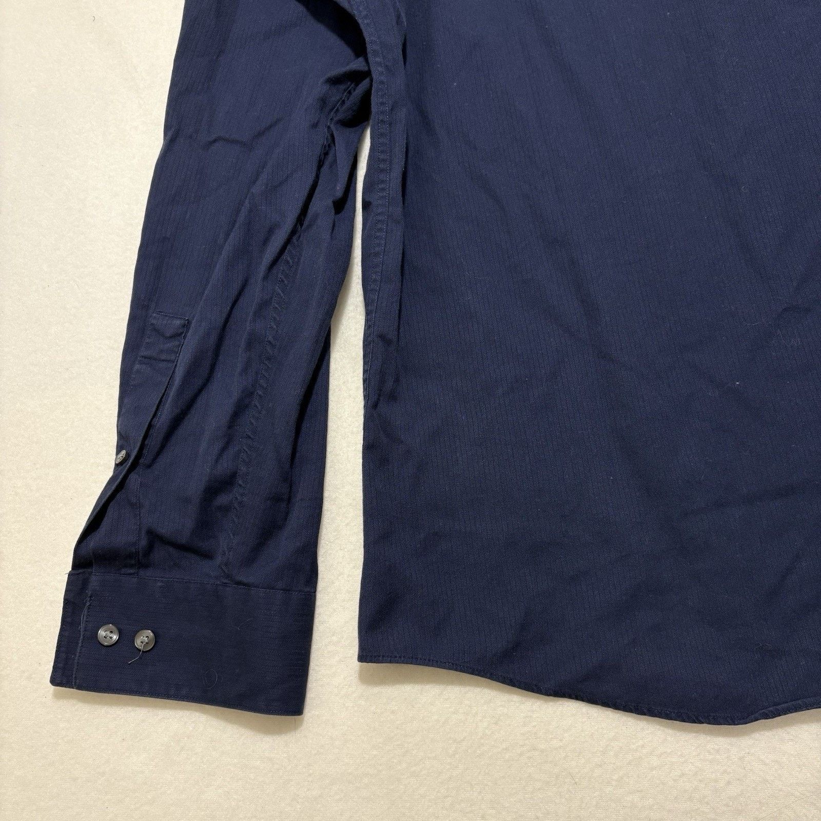 Apt. 9 Apt 9 17.5 36/37 Slim Fit Button Down Dress Shirt Navy Blue Size US XL / EU 56 / 4 - 15 Thumbnail