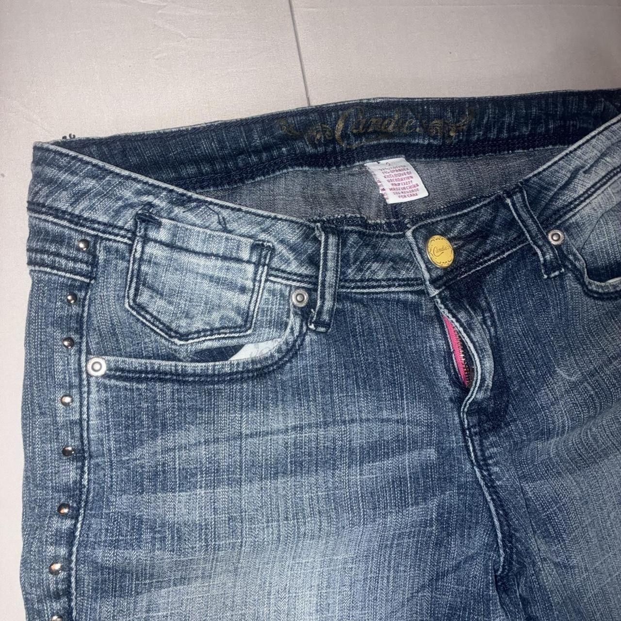 Other Vintage Candie's straight leg jeans with studded detailing Size 22" - 3 Thumbnail