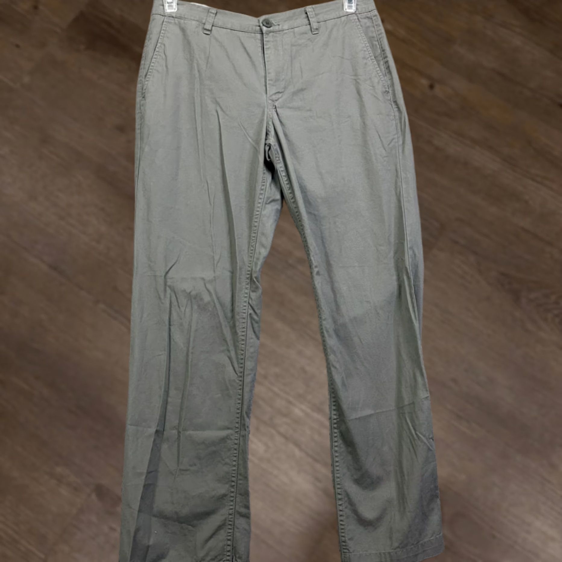 Bonobos Bonobos Khaki Pants Mens 30X30 Gray Slim Straight Flat Front Casual Pockets Adjustable Waist Front Zip Button Size US 30 / EU 46 - 1 Thumbnail