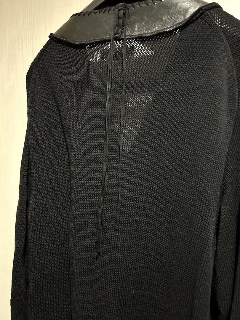 Yohji Yamamoto POUR HOMME 21aa Bonded Leather Hug Cardigan Size US L / EU 52-54 / 3 - 4 Thumbnail