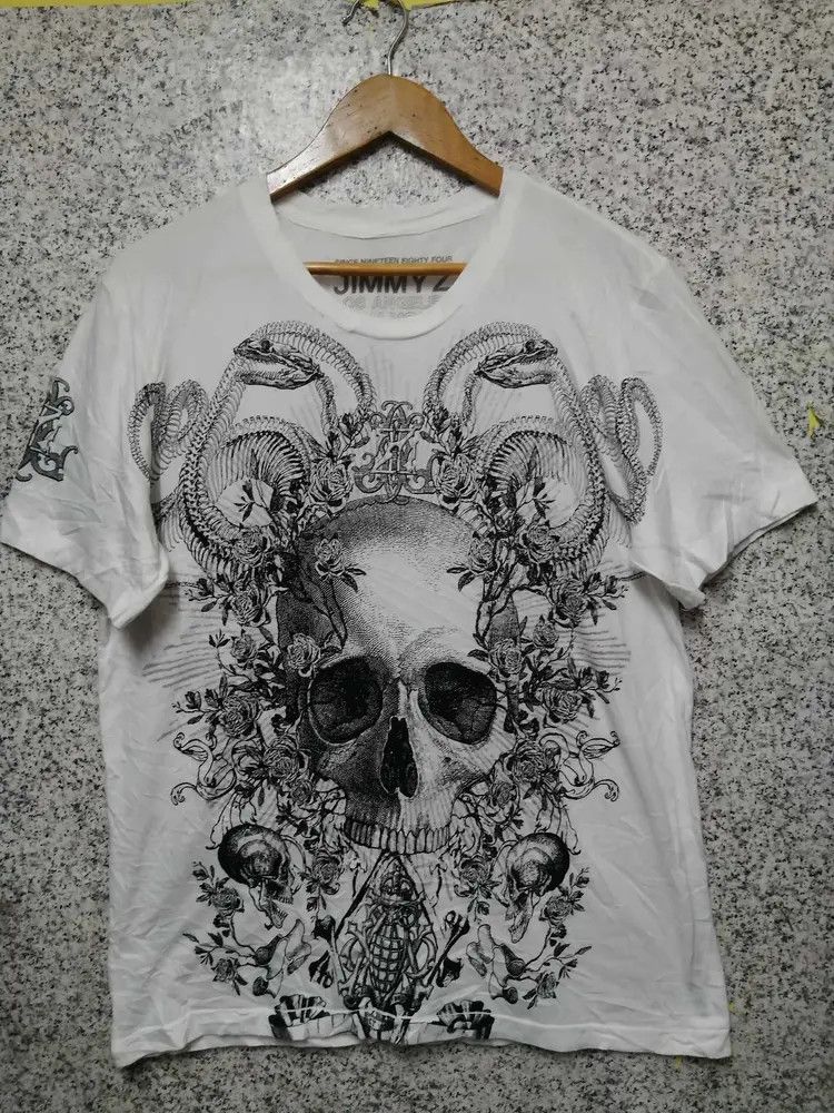 Affliction × Japanese Brand × Vintage SKULL OVERPRINT VERY RARE Size US S / EU 44-46 / 1 - 1 Thumbnail