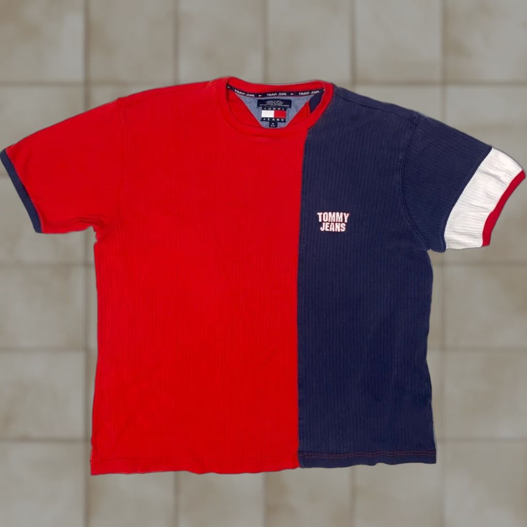Tommy Hilfiger VINTAGE Tommy Hilfiger Tommy Jeans T-Shirt Shirt Men M Red Logo Crew Neck Short Sleeve Multi-Season Cotton Size US M / EU 48-50 / 2 - 1 Thumbnail
