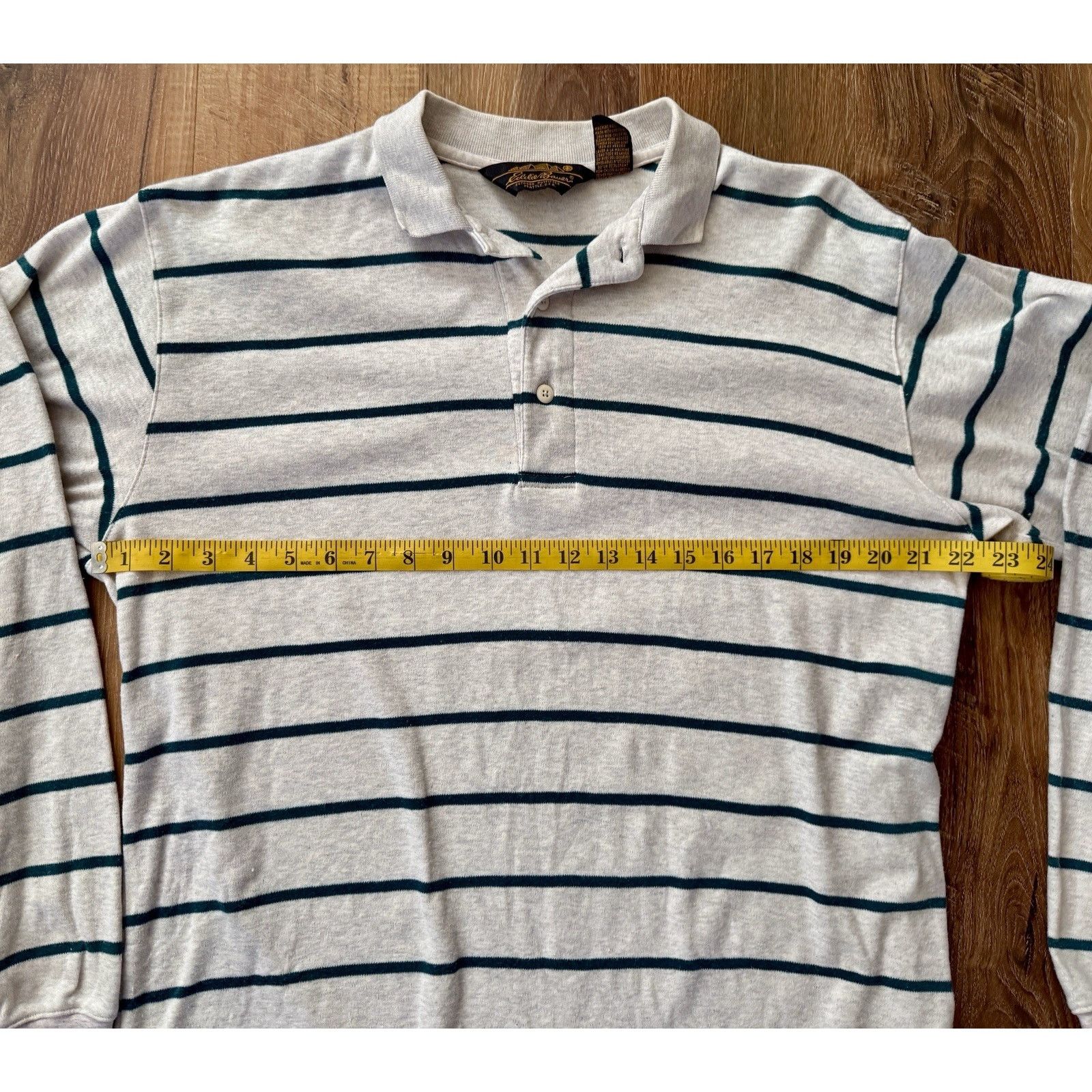 Eddie Bauer Vintage Eddie Bauer Rugby Shirt Men's MT Cream Green Stripe Size US M / EU 48-50 / 2 - 4 Thumbnail