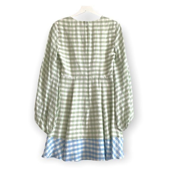 Staud STAUD Olivier Gingham Mini Dress Green Blue Size 2 NWT Size XS / US 0-2 / IT 36-38 - 2 Thumbnail