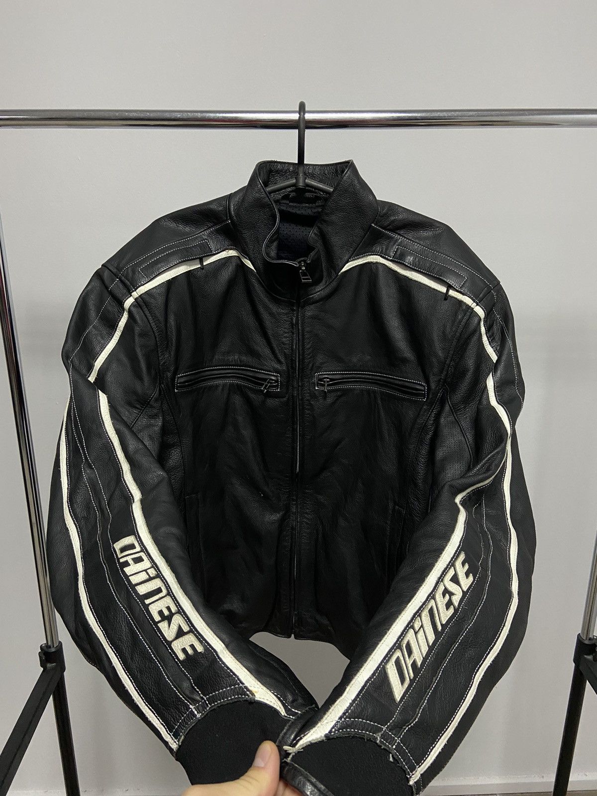 Dainese × Vintage Dainese big logo leather jacket racing moto Sleeve Size US XL / EU 56 / 4 - 1 Thumbnail
