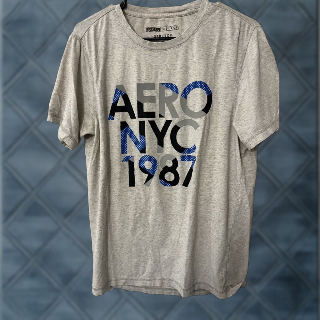 Vintage Aéropostale Men's Short Sleeve T-Shirt Medium Polka Dot Graphic Beige USA Size US M / EU 48-50 / 2 - 1 Thumbnail