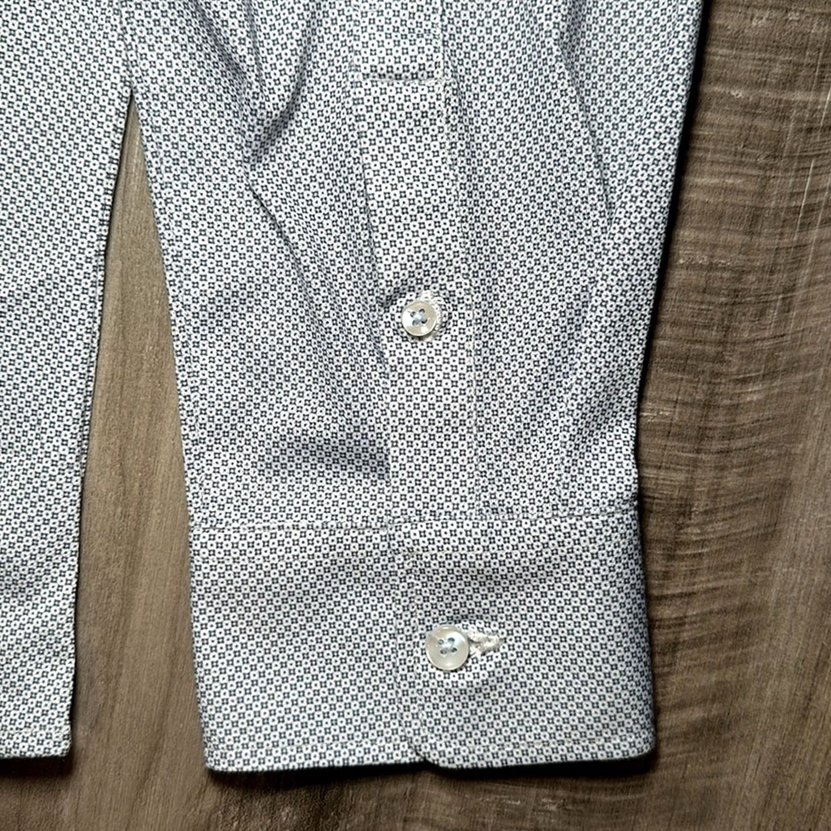 Vintage Stitch Note Long Sleeve Button-Up Shirt Navy Blue Men M Size US M / EU 48-50 / 2 - 4 Thumbnail