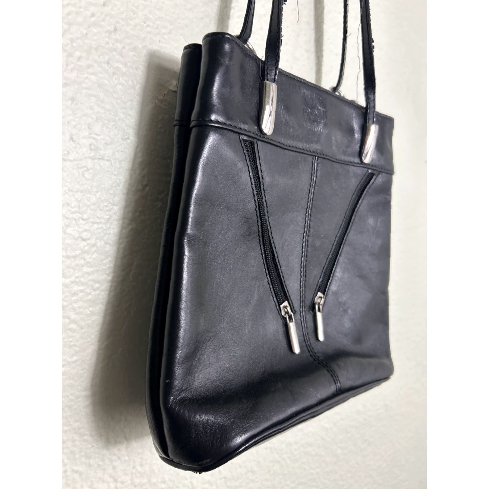 Vintage VINTAGE Pelle Leather Mini Backpack Purse Black Womens 9x9x3 Italy Flaws Size ONE SIZE - 5 Thumbnail
