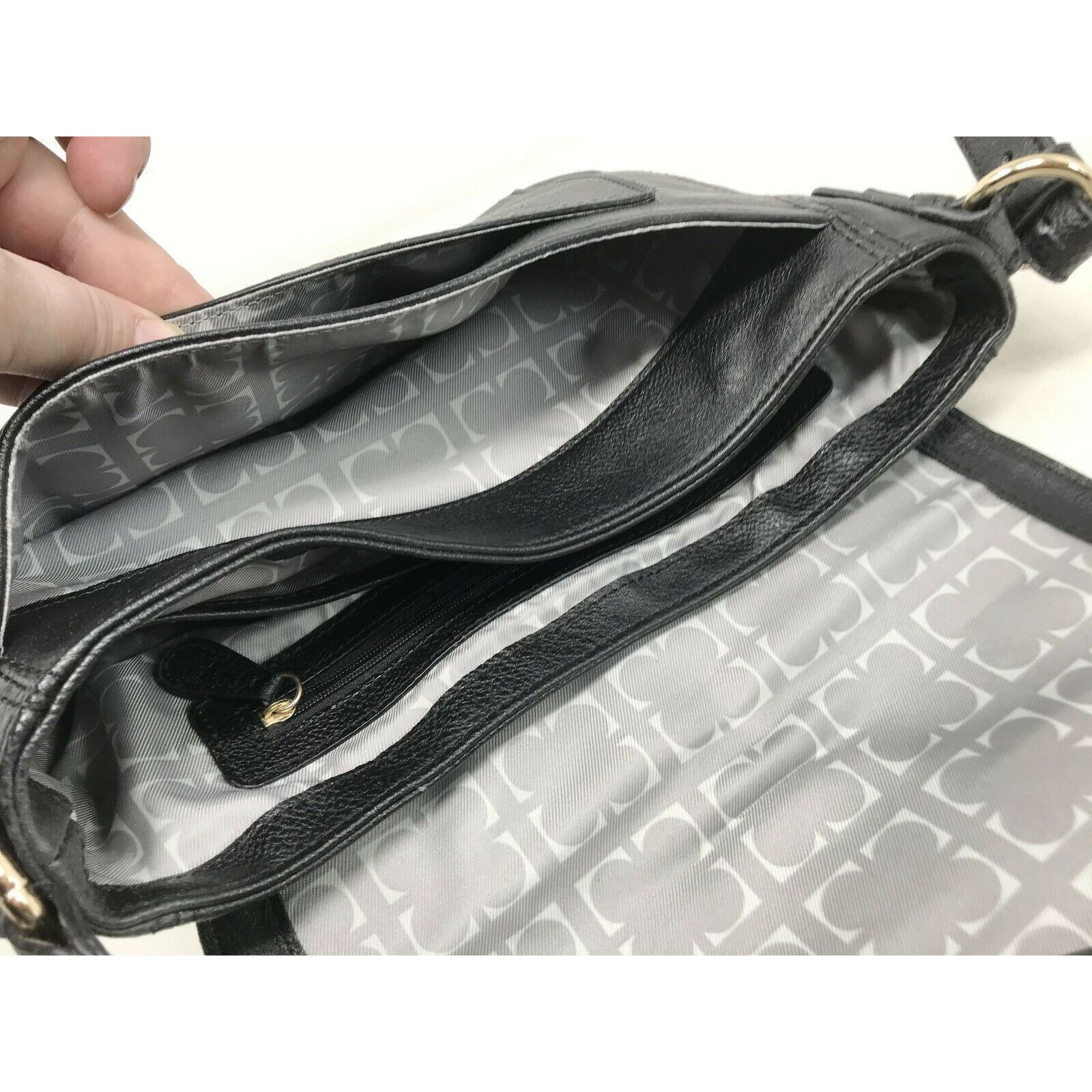 Liz Claiborne LIZ CLAIBORNE Black Faux Leather Crossbody Bag w Large Front Size ONE SIZE - 7 Thumbnail