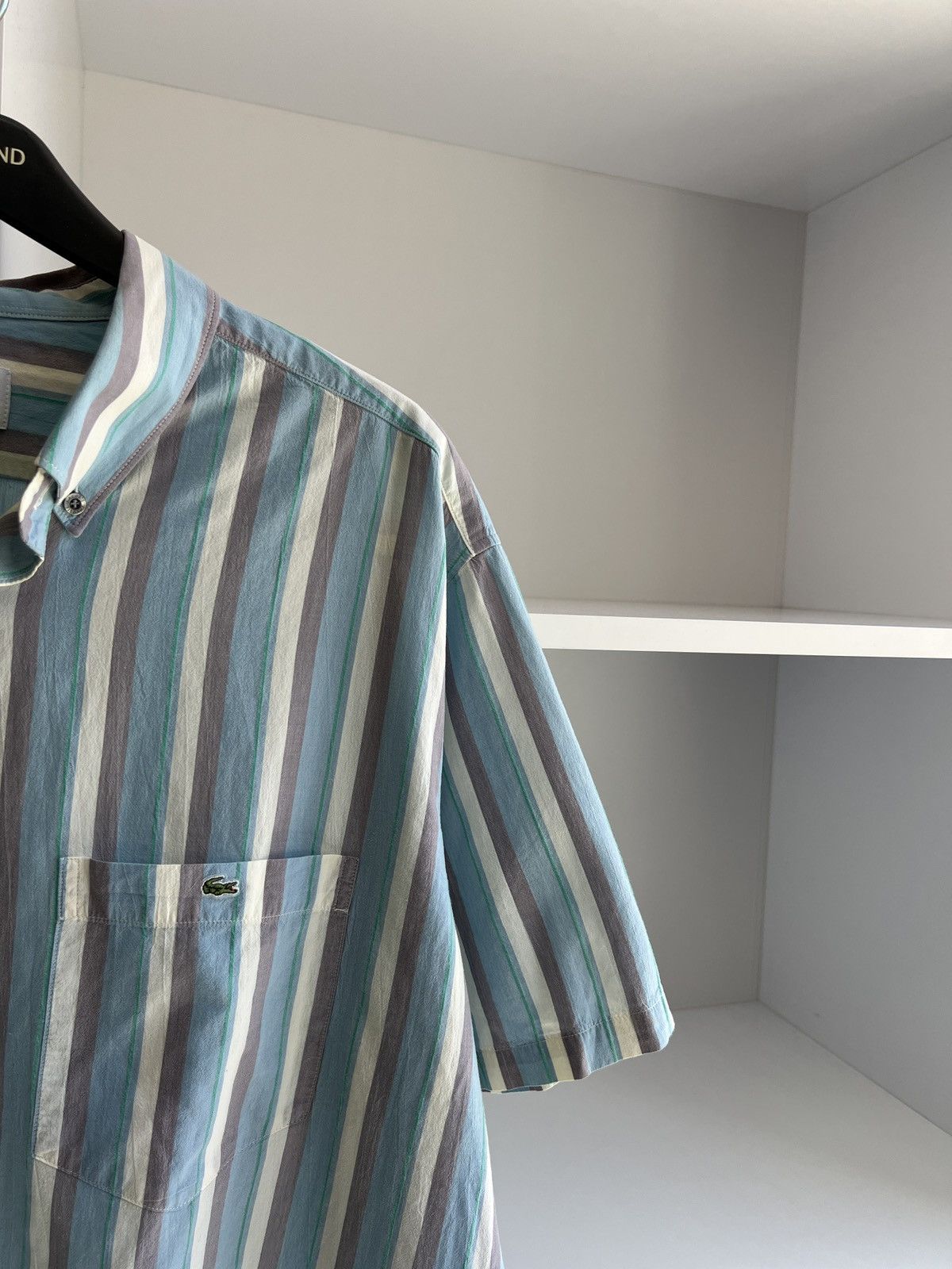 Lacoste × Vintage Vintage Lacoste Stripped Short sleeve Shirt Size US XL / EU 56 / 4 - 5 Thumbnail