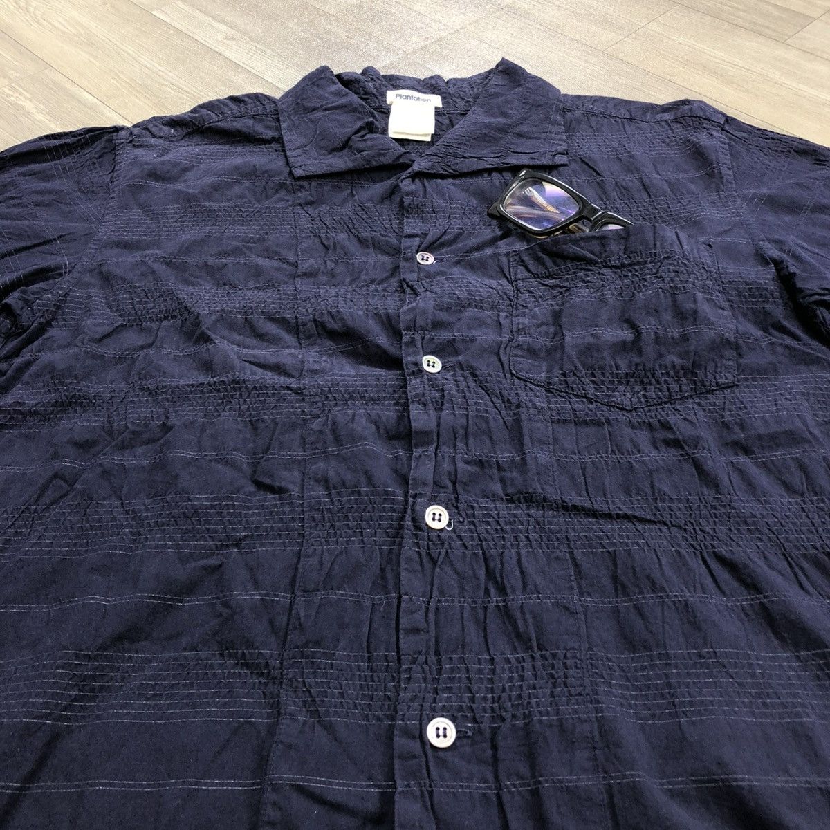 Issey Miyake × Japanese Brand × Tsumori Chisato Vintage Issey Miyake Plantation Designer Indigo Boro Shirt Size US M / EU 48-50 / 2 - 4 Thumbnail