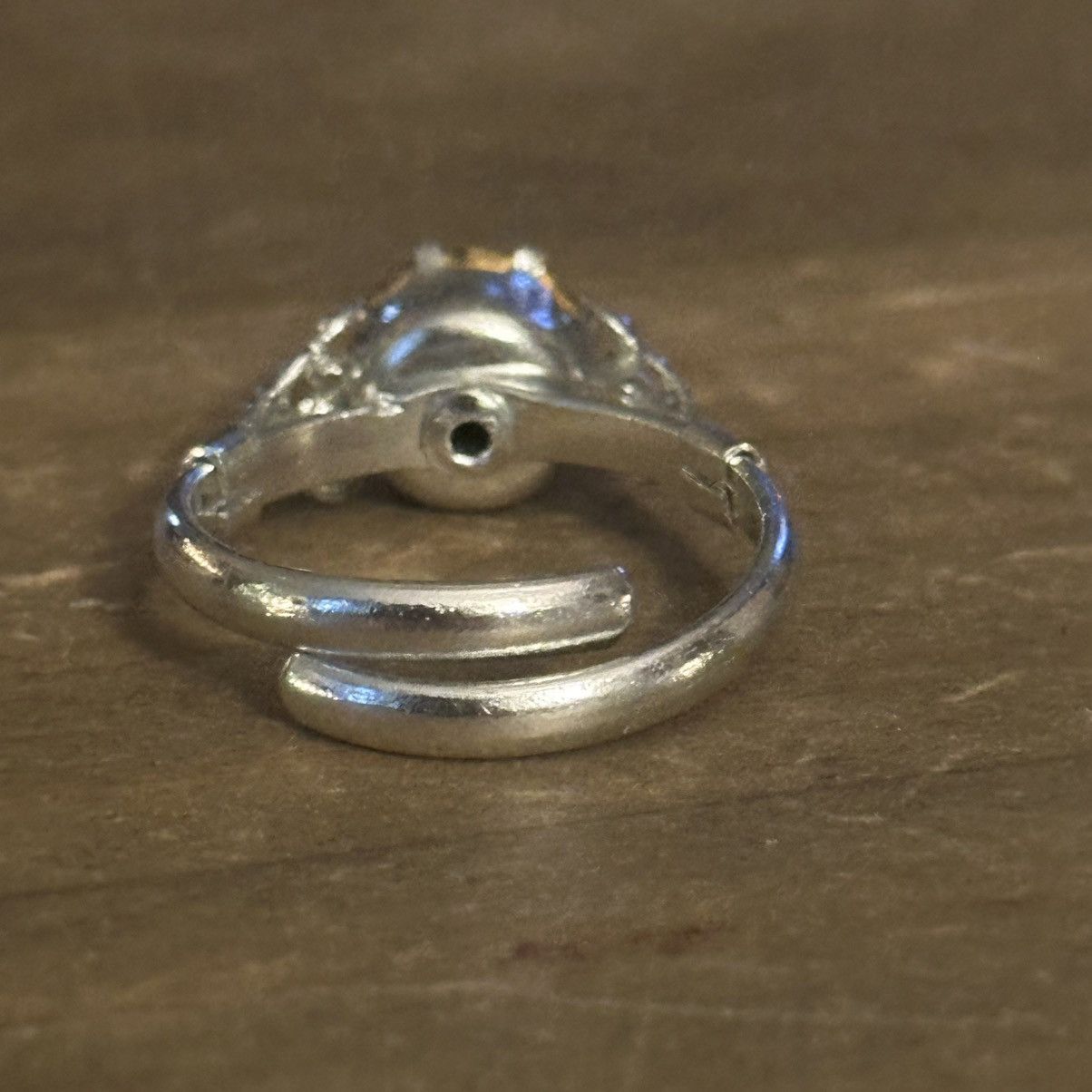 Vintage Vintage silver tone solitaire rhinestone ring Size ONE SIZE - 7 Thumbnail