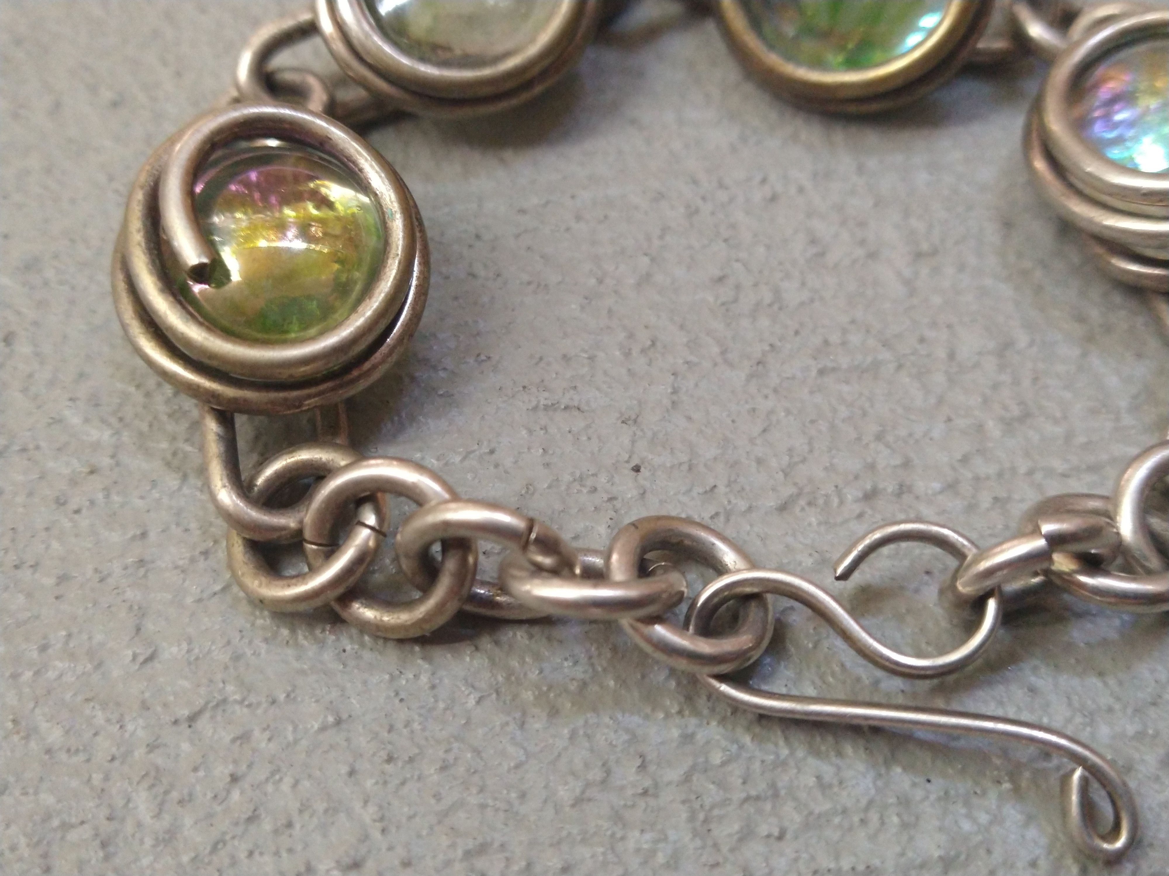 Jewelry × Vintage Vintage Sterling Silver Bracelet 8.25" Marble Modern Size ONE SIZE - 5 Thumbnail