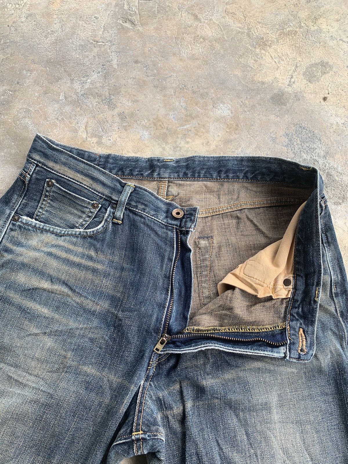 Edwin × Japanese Brand × Vintage Vintage Edwin 505z Selvedge Distressed Denim Size US 35 - 12 Thumbnail