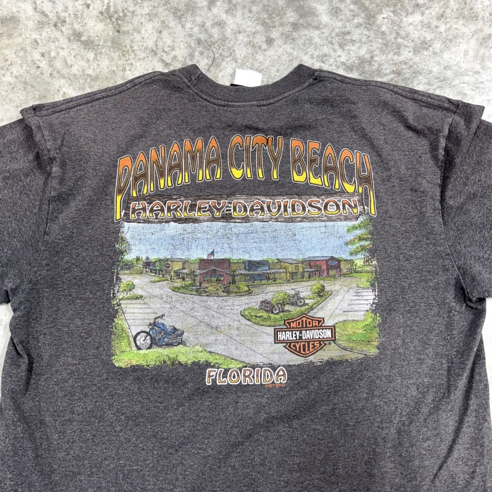 Harley Davidson Harley-Davidson Shirt Mens XL Gray Panama City Beach Florida Graphic Biker Tee Size US XL / EU 56 / 4 - 6 Thumbnail