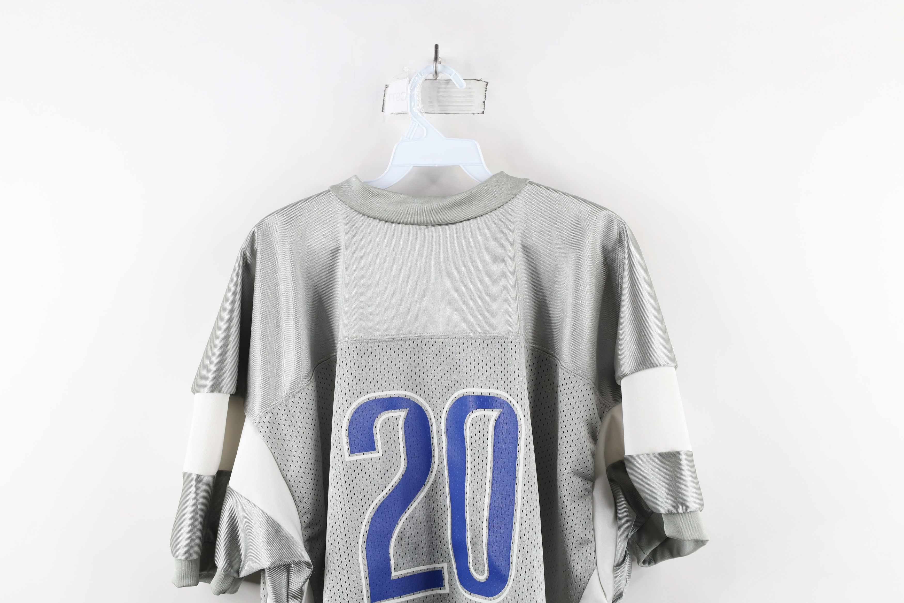 Vintage Vintage 90s Sanders Detroit Lions Football Jersey Silver #20 Size US XL / EU 56 / 4 - 13 Thumbnail