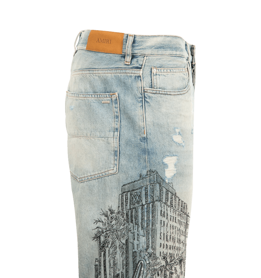 Amiri o1h1sh11225 Crystal Amiri Hotel Jean in Indigo/Blue Size US 38 / EU 54 - 3 Thumbnail