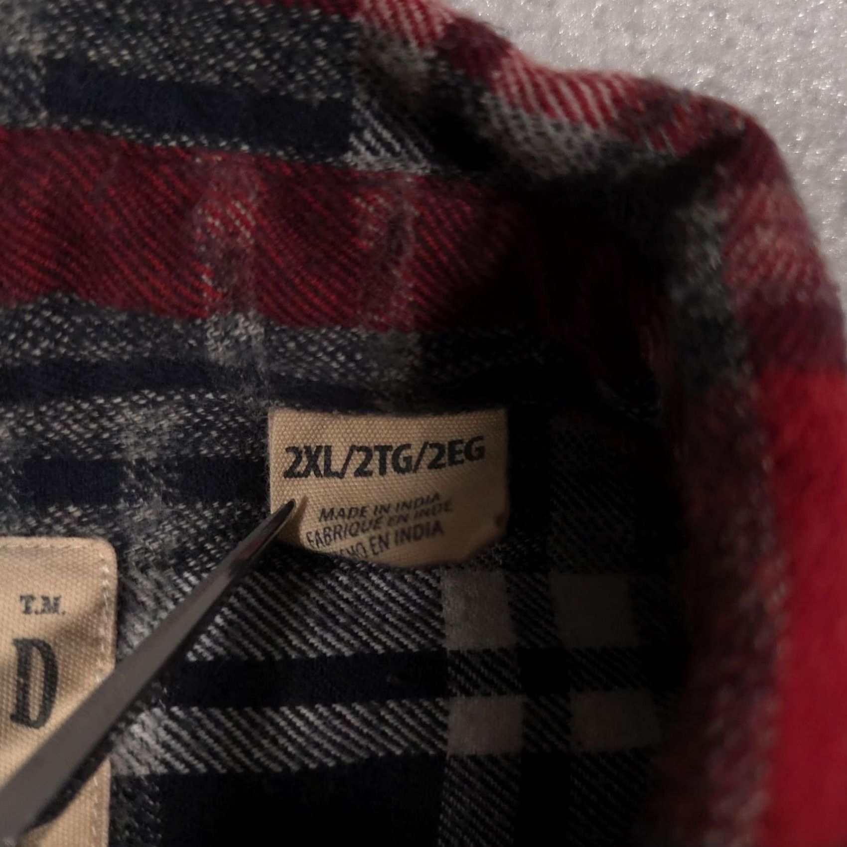 Vintage RedHead Flannel Shirt Mens 2XL Plaid Button-Down Long Sleeve Red Black Gray Cotton Grid Pattern Size US XXL / EU 58 / 5 - 6 Thumbnail