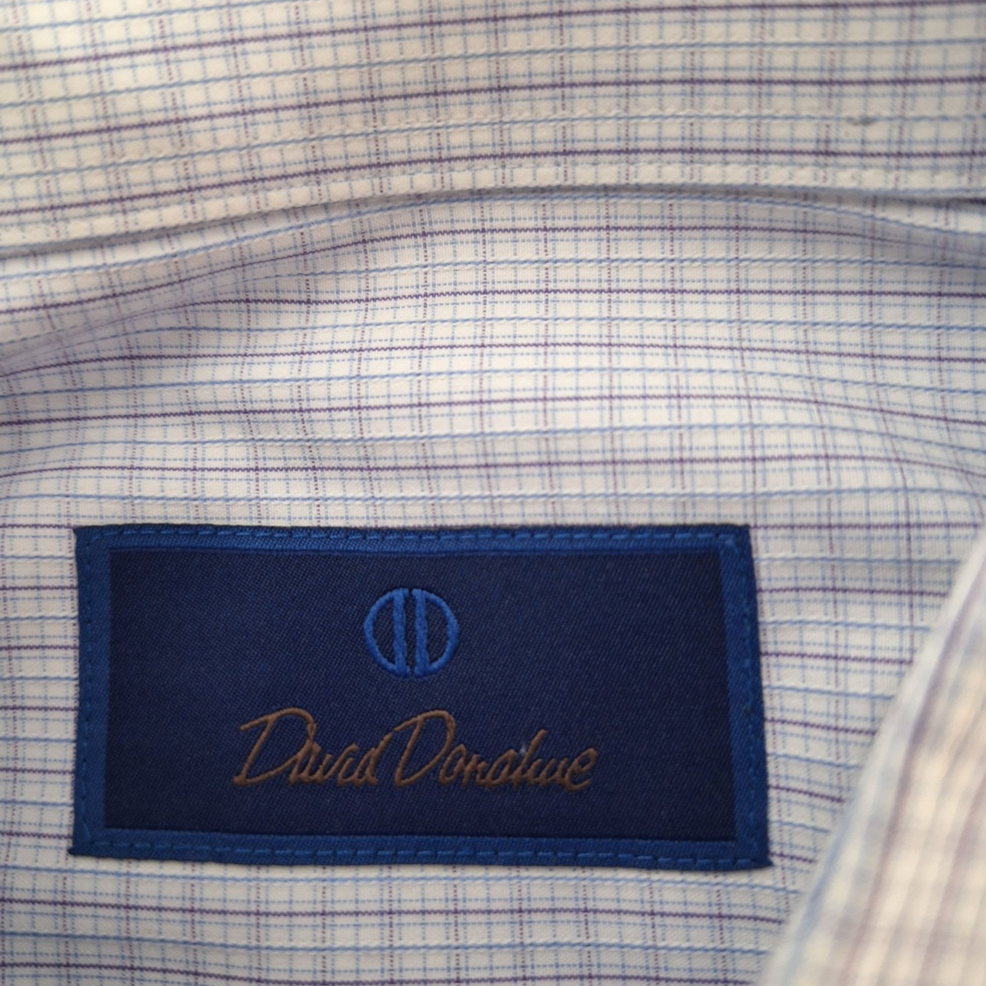 David Donahue David Donahue Dress Shirt Mens Luxury Cotton Blue Plaid Prep Size US L / EU 52-54 / 3 - 4 Thumbnail