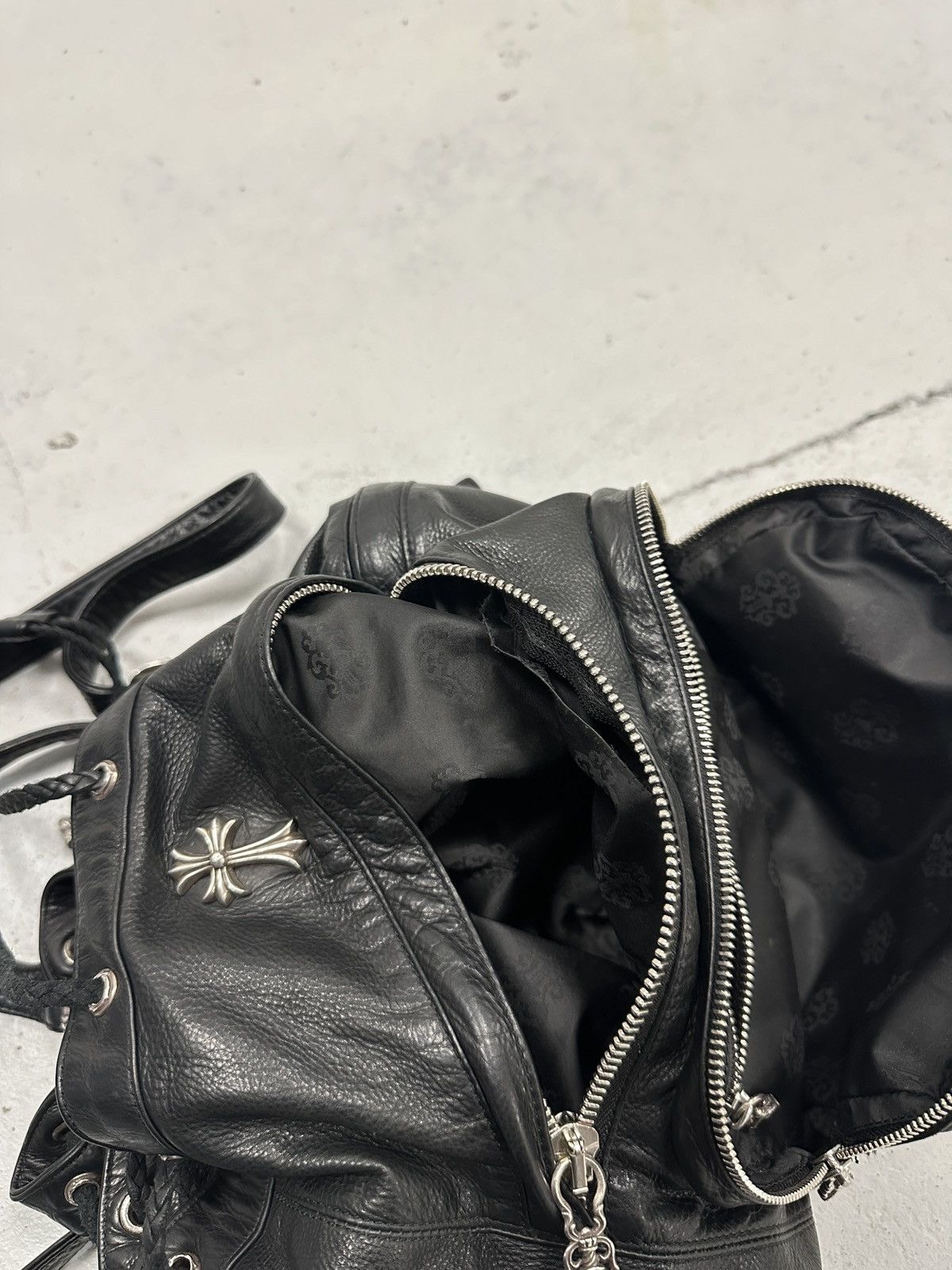 Chrome Hearts Chrome Hearts Flooded Leather Patch Drawstring Backpack Size ONE SIZE - 23 Thumbnail