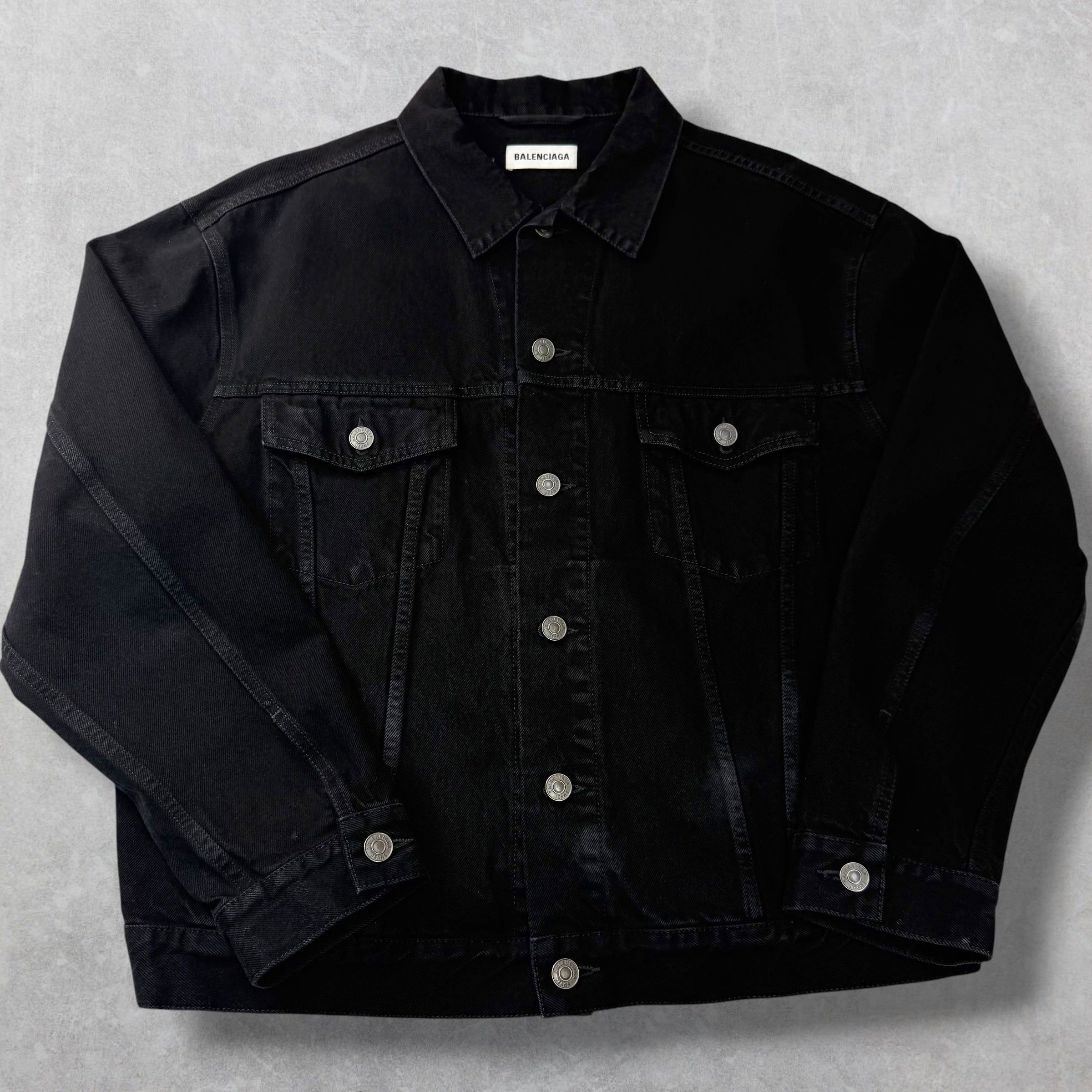 Balenciaga Balenciaga Crystal Logo Denim Jacket 36 (M) Size US M / EU 48-50 / 2 - 2 Thumbnail