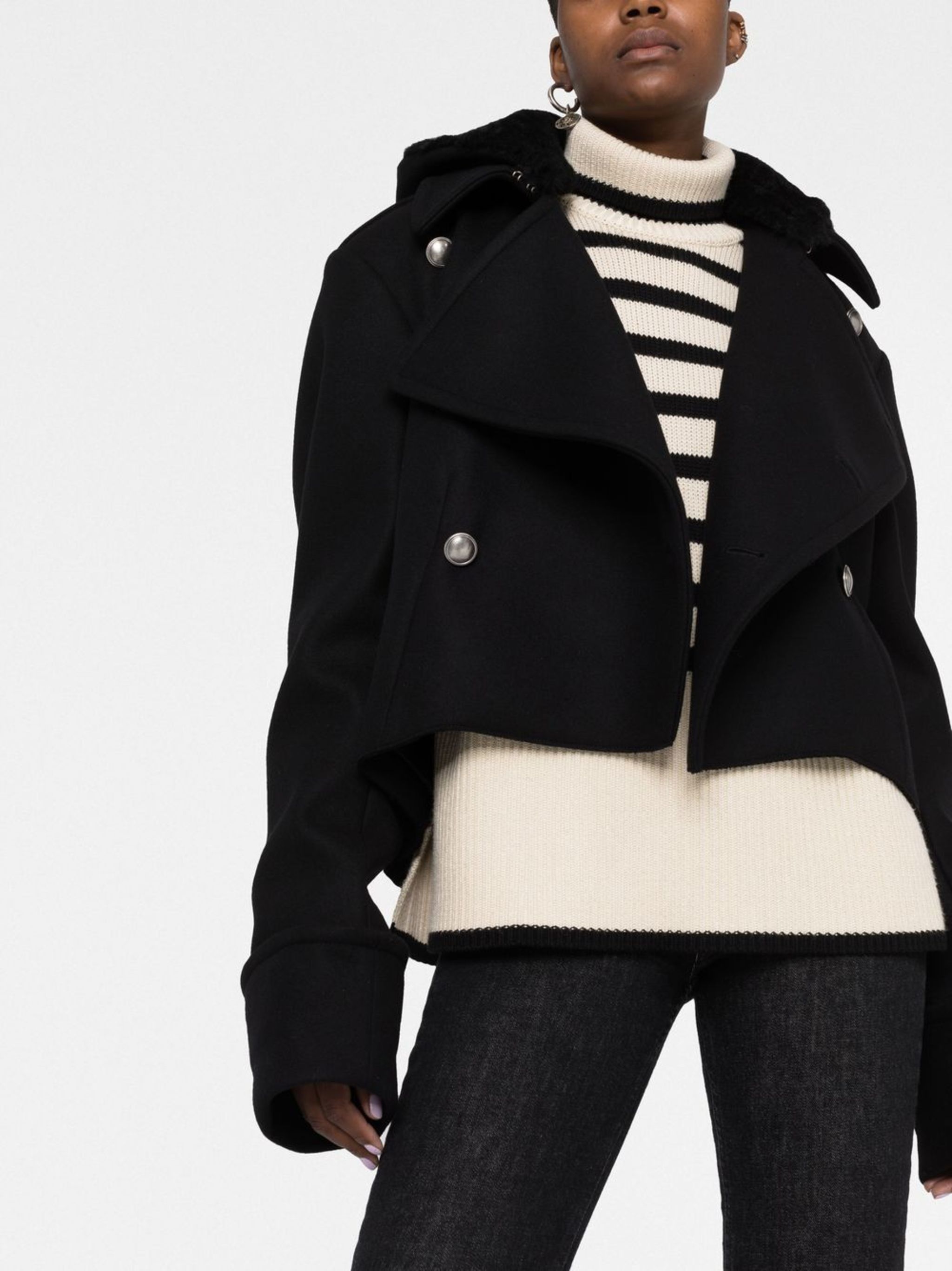 Saint Laurent Paris o1bcso1str1124 Jacket in Black Size L / US 10 / IT 46 - 2 Thumbnail