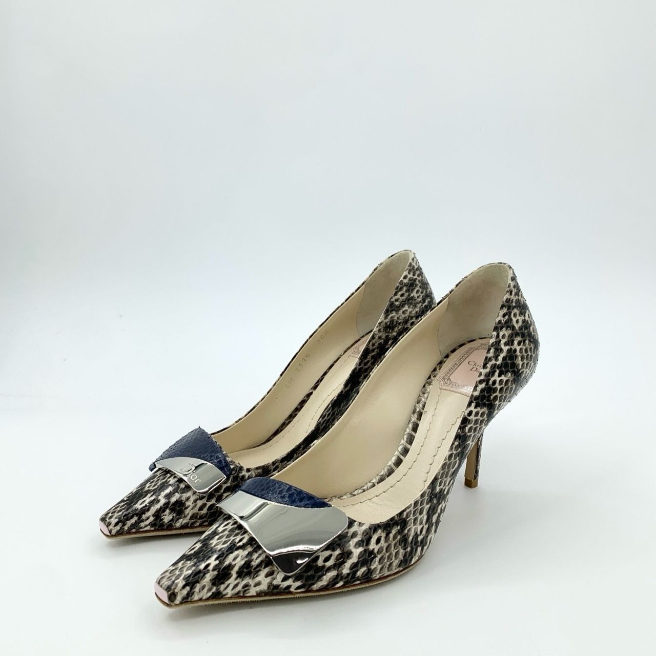 Dior Christian Dior Snake Print Pointed Toe Pumps With Silver & N Size US 6 / IT 36 - 2 Thumbnail