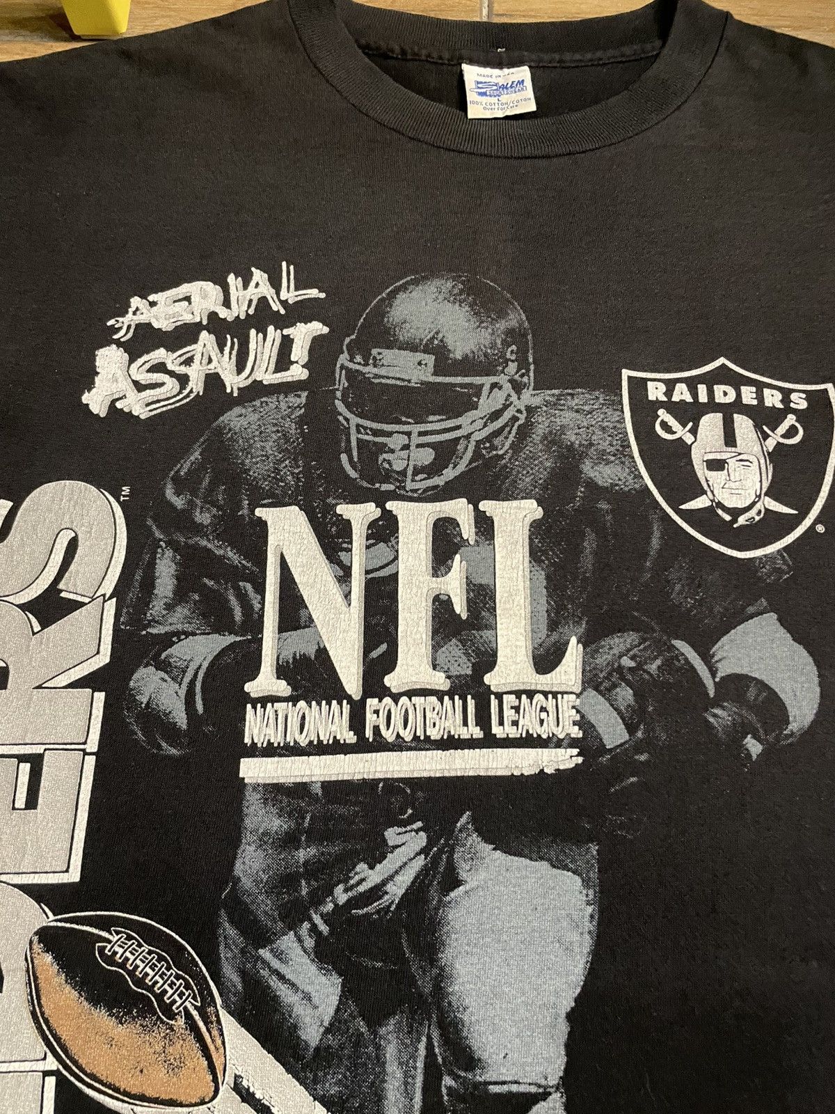 NFL × Vintage 90’s Raiders NFL Salem Overprint Tee Size US L / EU 52-54 / 3 - 11 Thumbnail