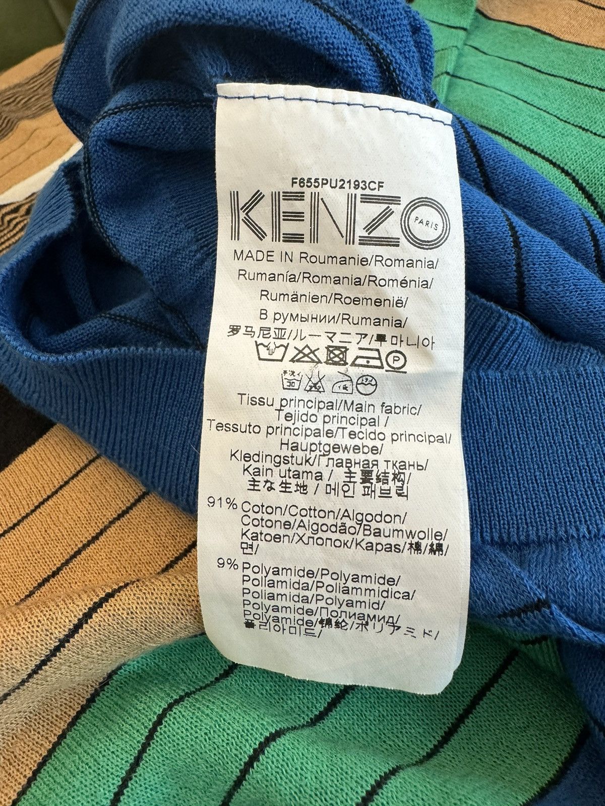 Kenzo Kenzo Multicolor Striped Crewneck Knit Sweater Size US XS / EU 42 / 0 - 3 Thumbnail