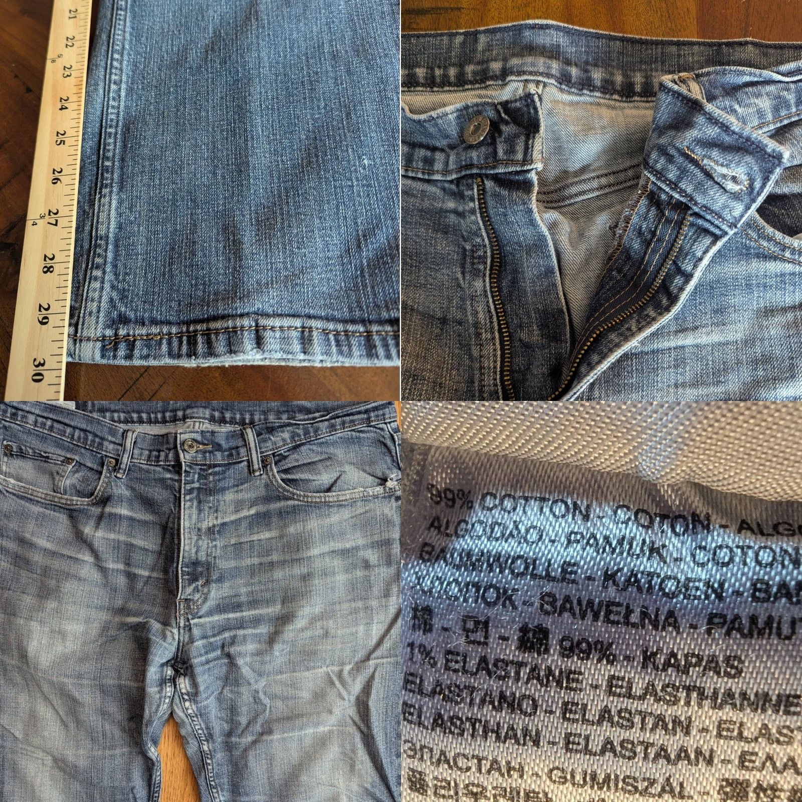 Levi's Levi's 559 Relaxed Straight Jeans Mens 38x32 Medium Wash Distressed Denim Blue Straight 5-Pocket Zip Fly Mens Jeans Size US 38 / EU 54 - 8 Thumbnail