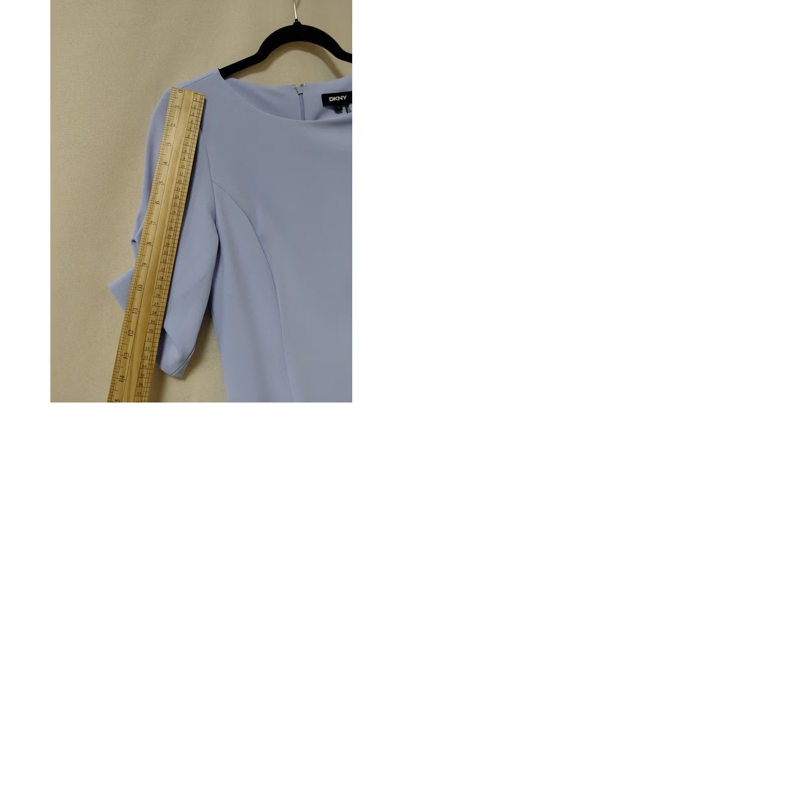 DKNY DKNY Sheath Dress Women Size 2 Light Blue Solid Knee Length 3/4 Sleeve Size XS / US 0-2 / IT 36-38 - 9 Thumbnail