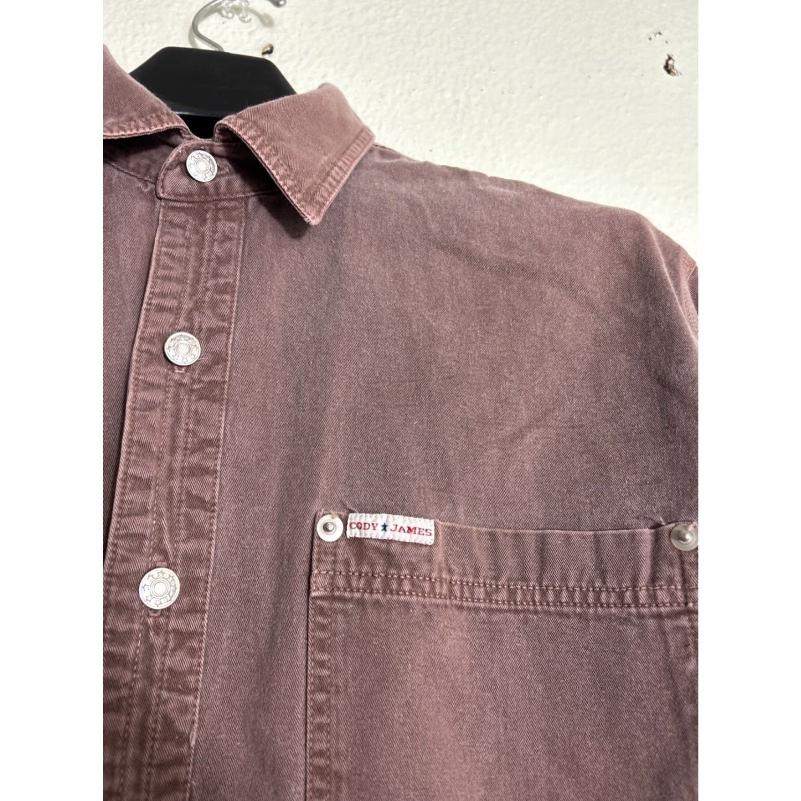 Cody James Cody James Mens Button-Up Shirt Long Sleeve Brown Metal Buttons M Size US M / EU 48-50 / 2 - 6 Thumbnail