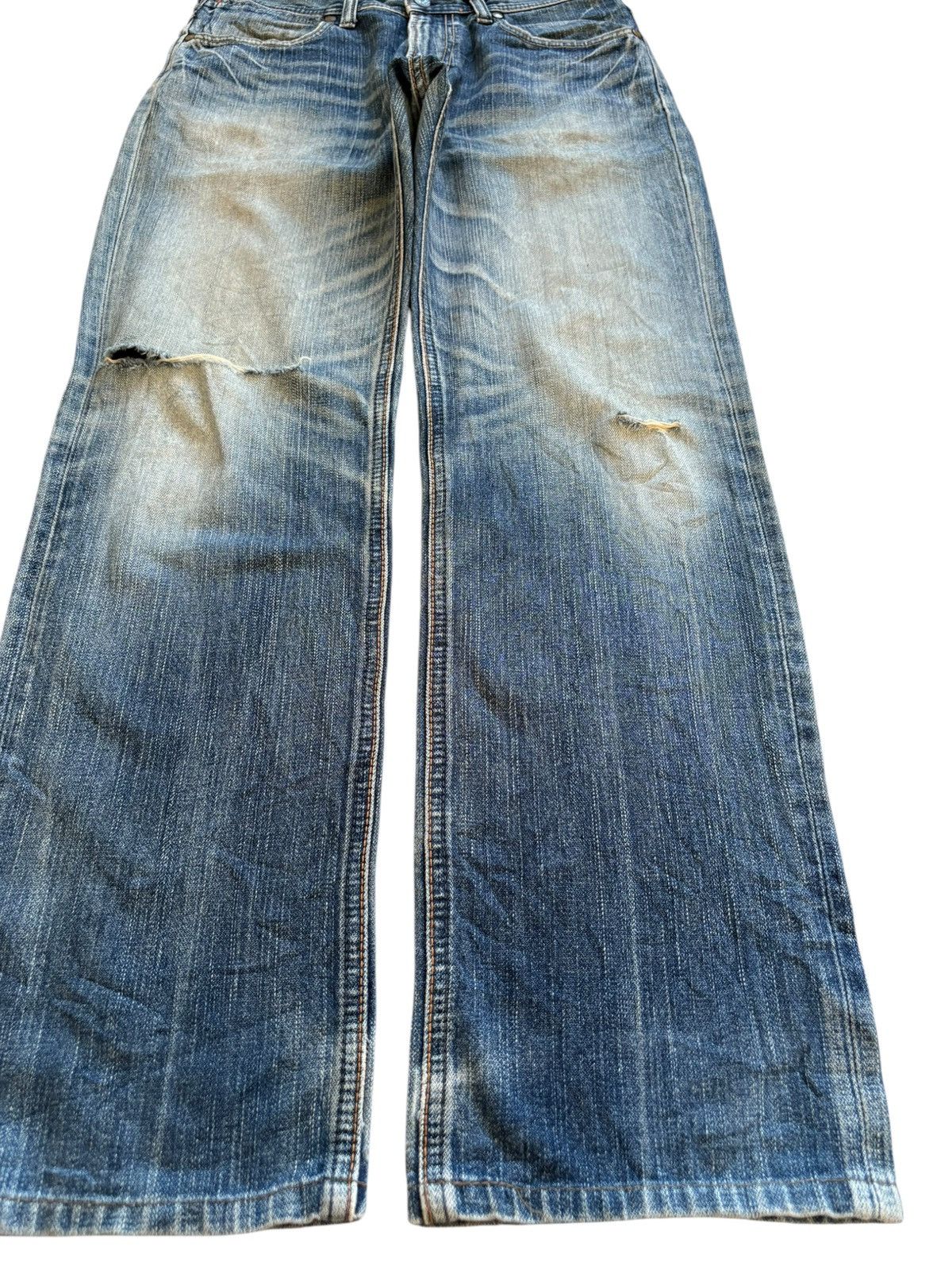 Wrangler Vintage Wrangler Mud Wash Distressed Ripped Loose Jeans Size US 30 / EU 46 - 7 Thumbnail