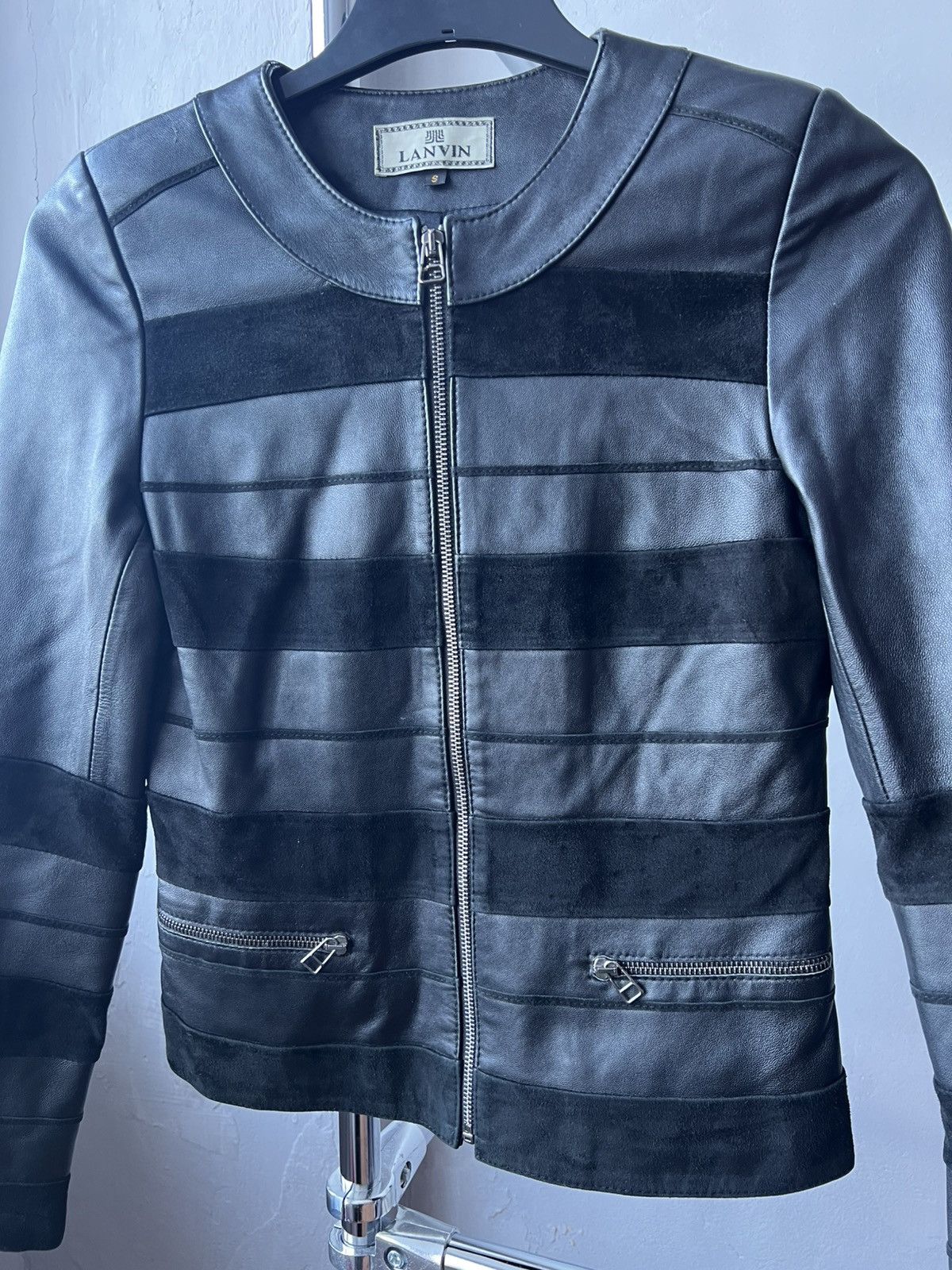 Lanvin AW 1990 RARE LANVIN ARCHIVAL BIKER LEATHER BLACK JACKET SZ S Size S / US 4 / IT 40 - 4 Thumbnail