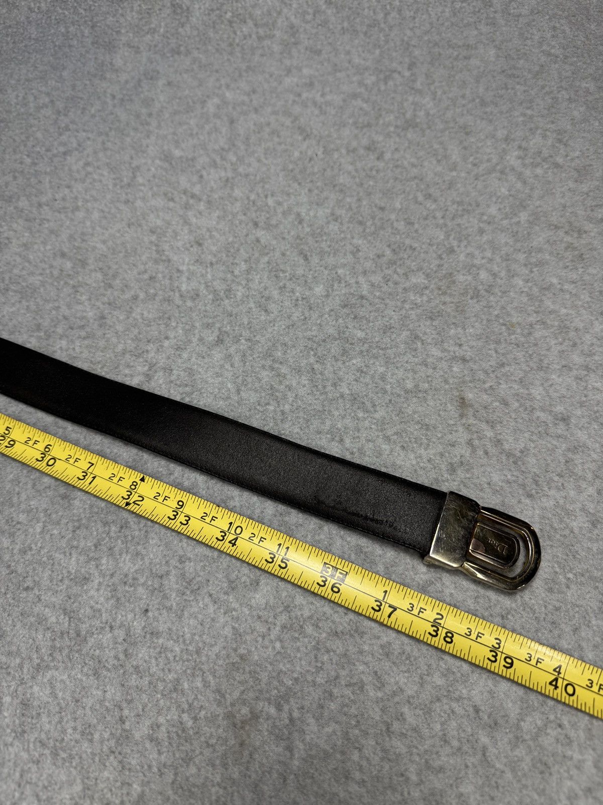 Dior Vintage Christian Dior Logo Buckle Black Leather Belt Unisex Size ONE SIZE - 2 Thumbnail