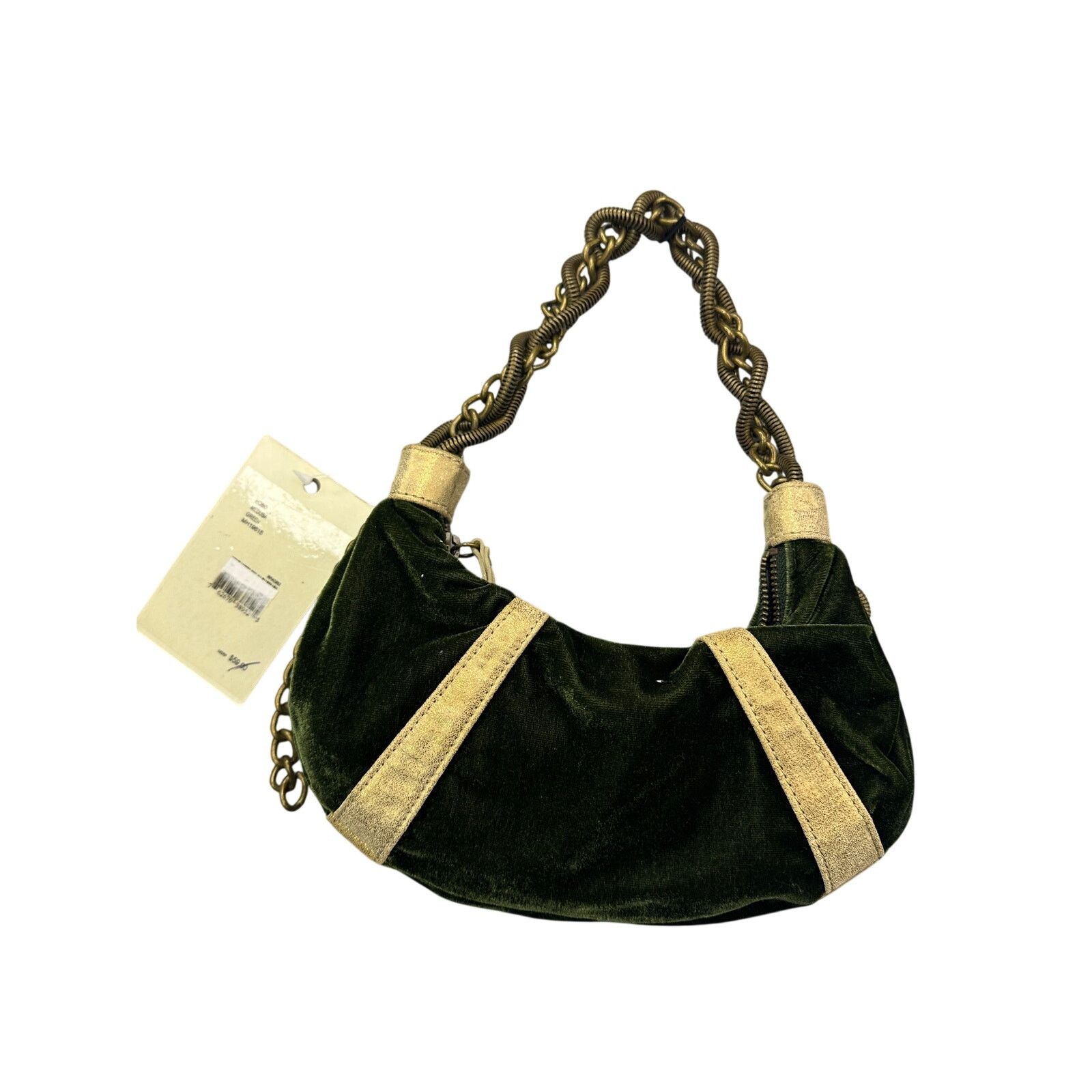 Steve Madden Steve Madden Green Velvet Medusa Hobo Bag Heavy Bronze Chain Size ONE SIZE - 3 Thumbnail