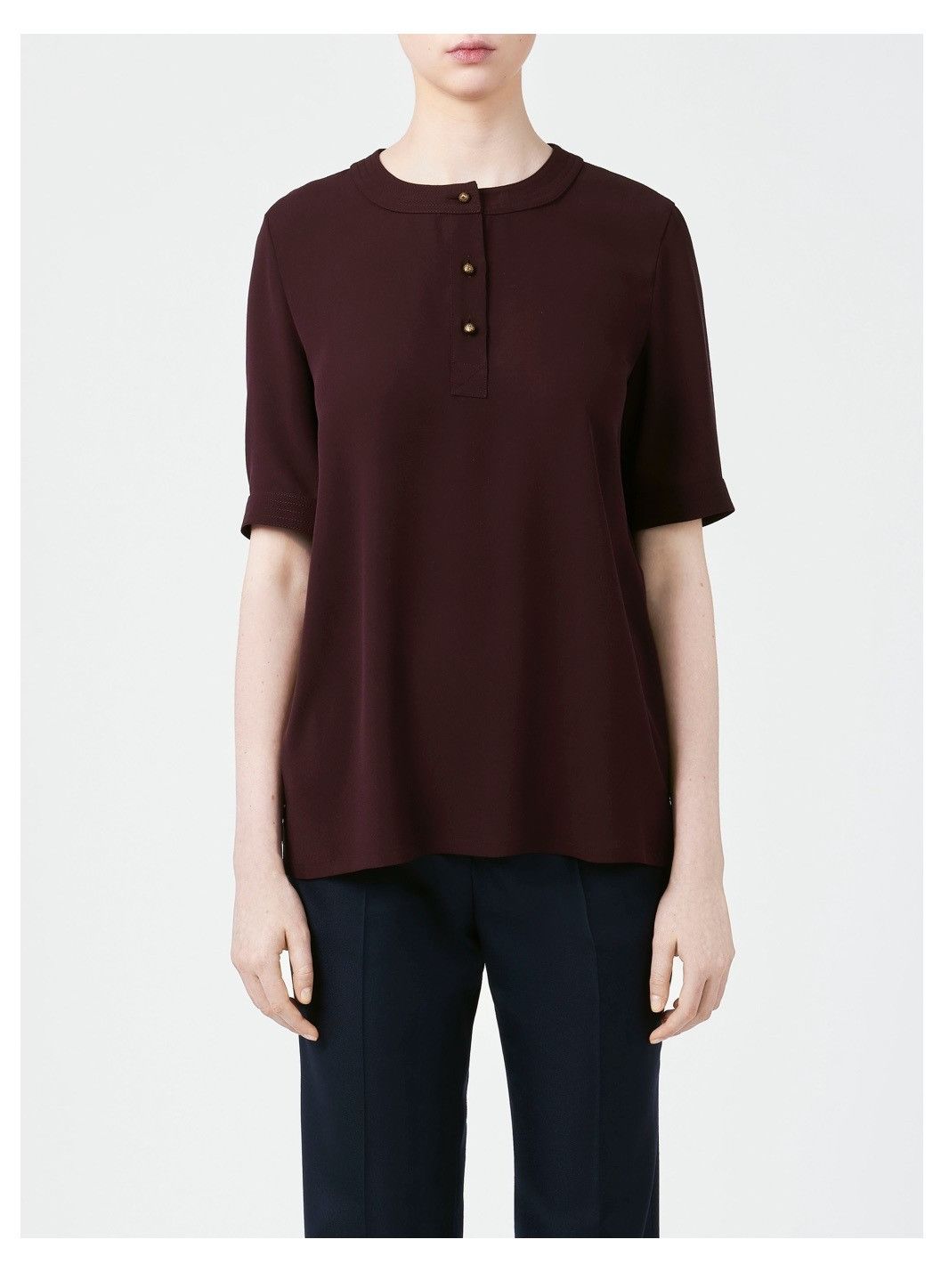 Loro Piana o1srvl11e0825 FAO4064 Short-sleeved Roundneck Blouse Brown Size S / US 4 / IT 40 - 4 Thumbnail